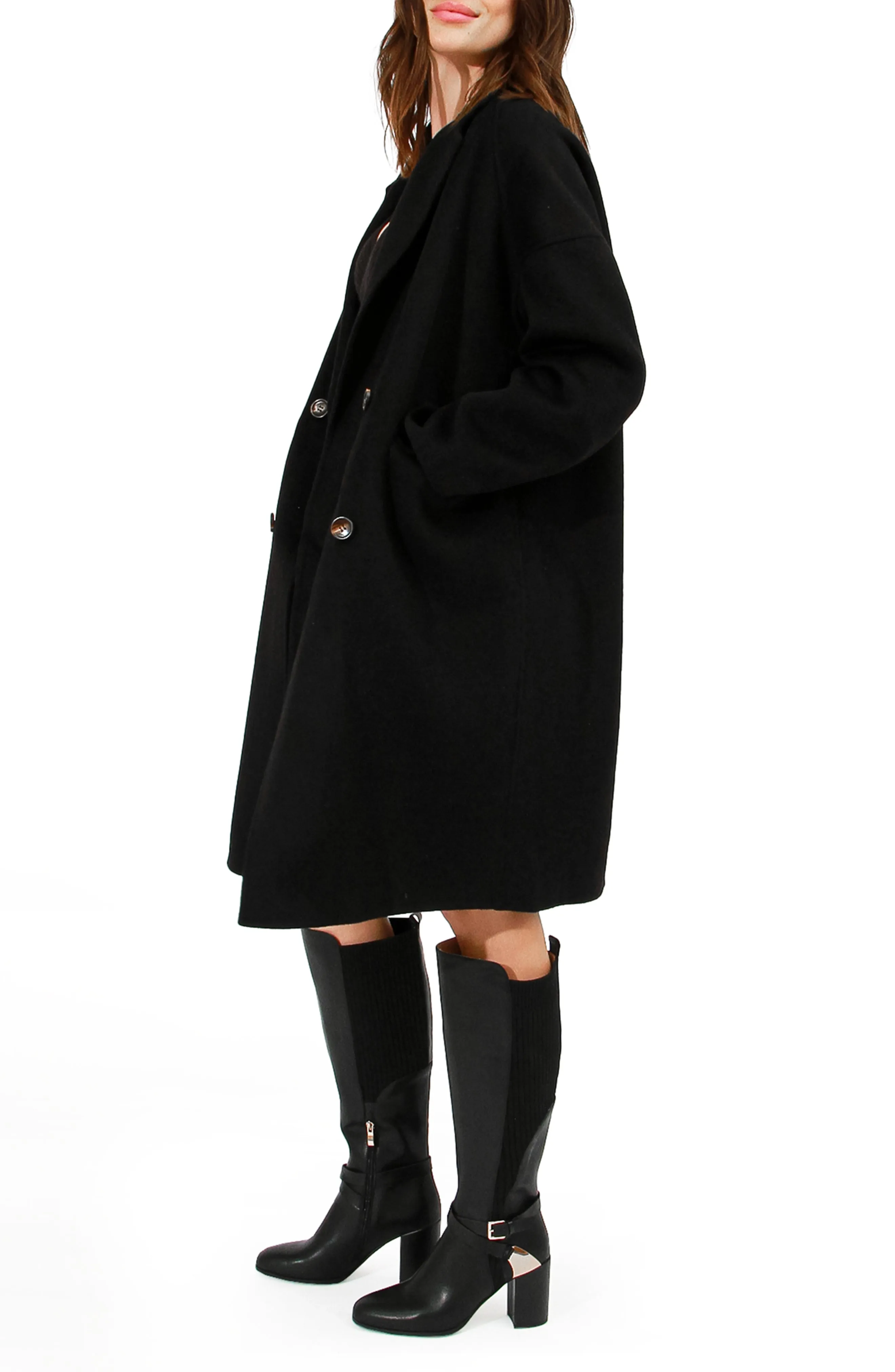 Amnesia Oversized Coat - Black