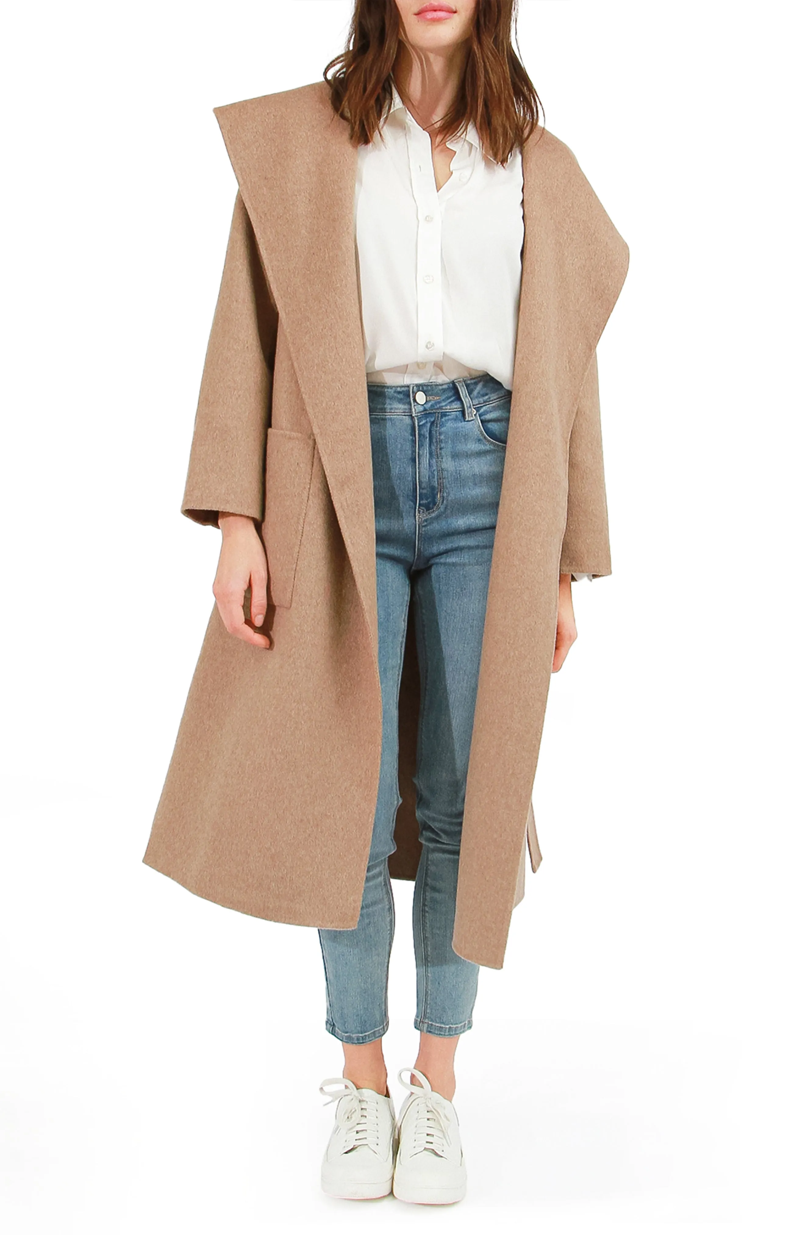 Arcadia Oversided Coat with Hood - Oat
