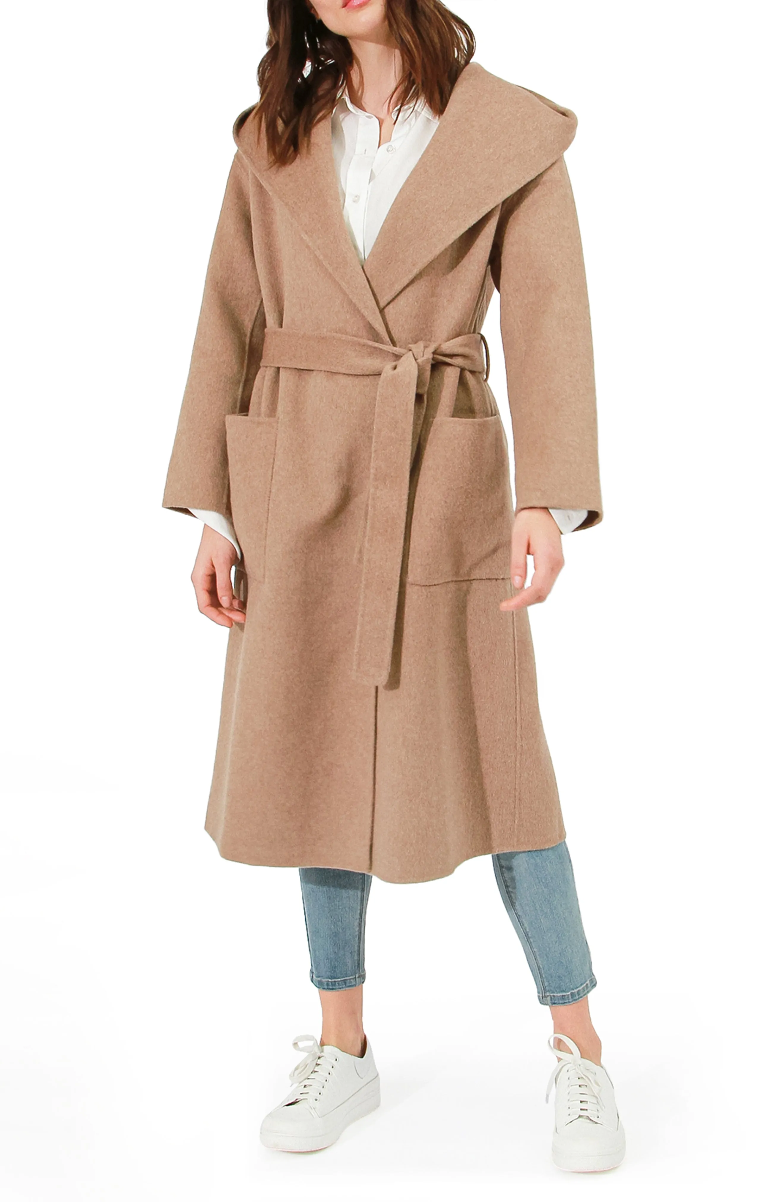 Arcadia Oversided Coat with Hood - Oat