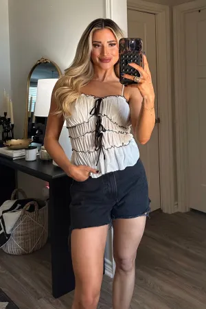 Arlo Bow Top: White/Black