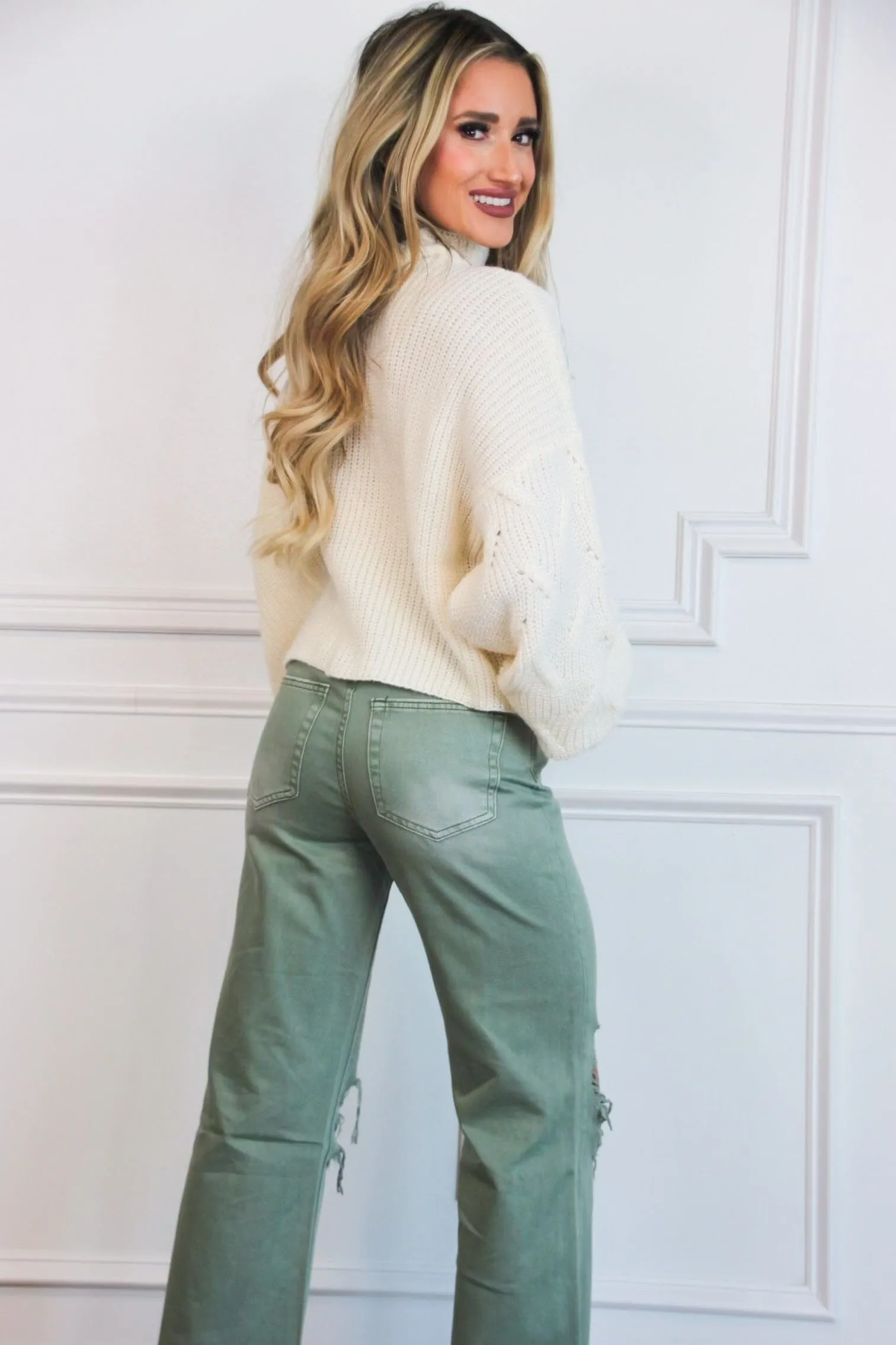 Asher Balloon Sleeve Sweater: Ivory