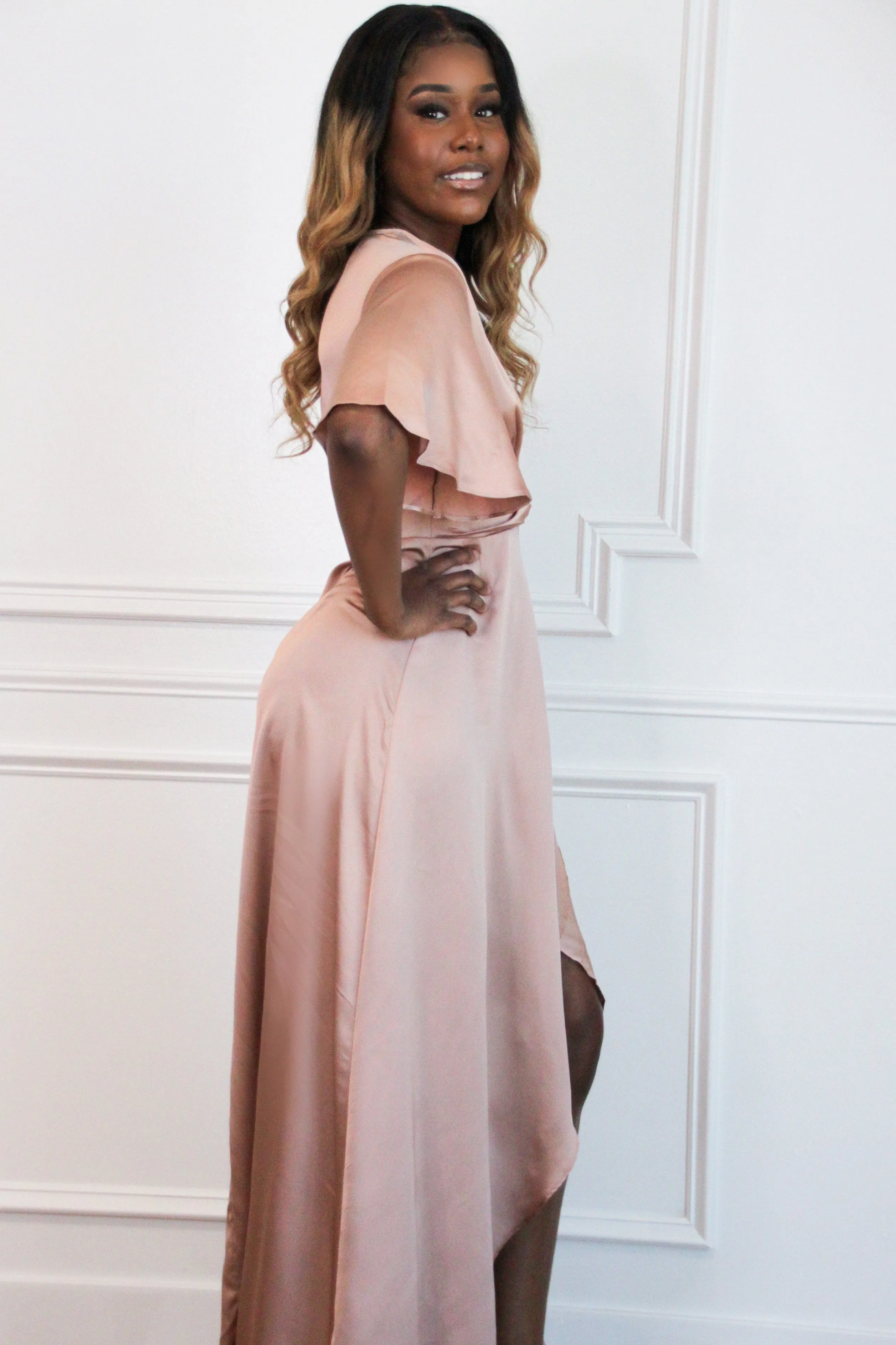 Before You Go Maxi Dress: Rose Gold