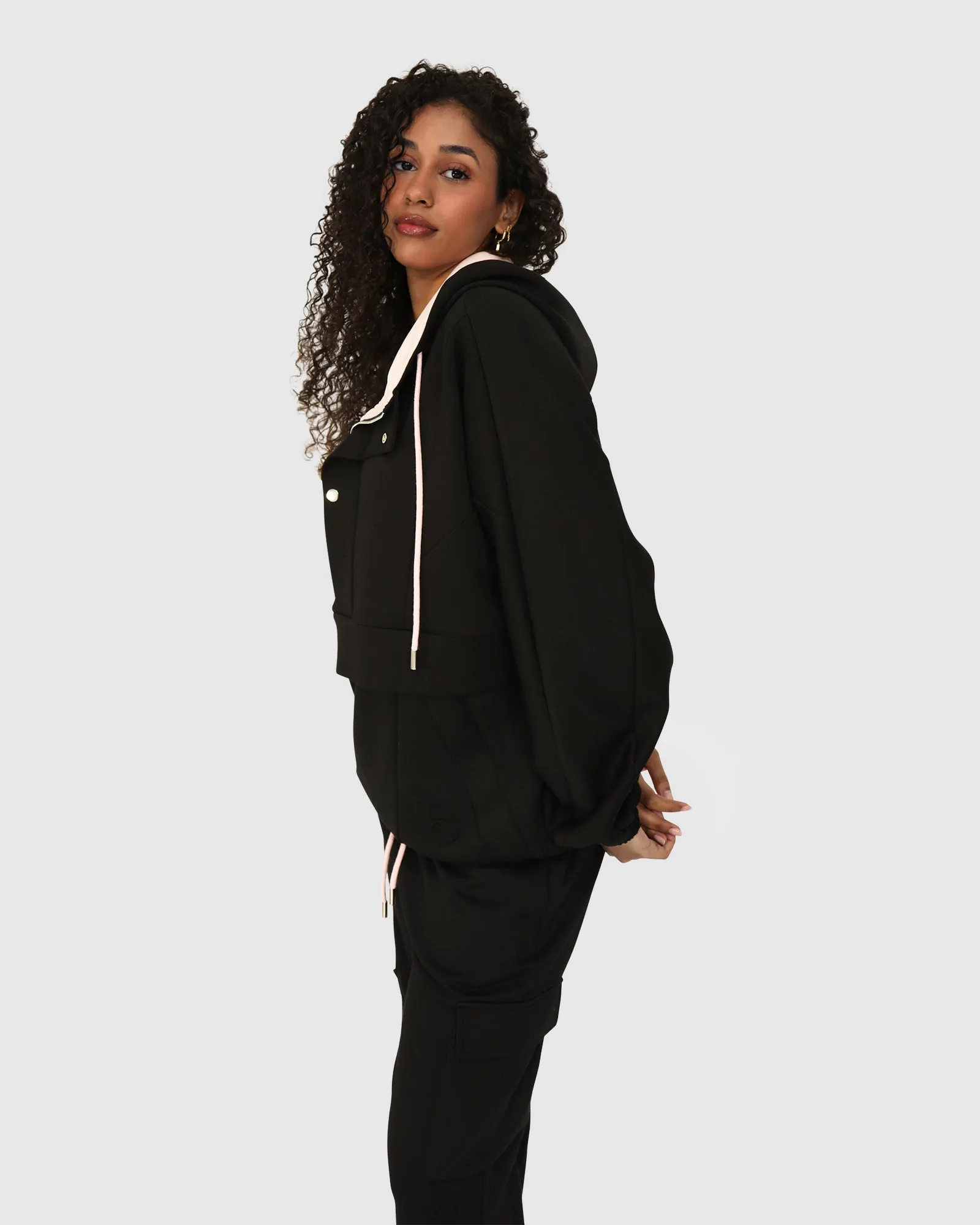 Best Of Me Panelled Hoodie - Black