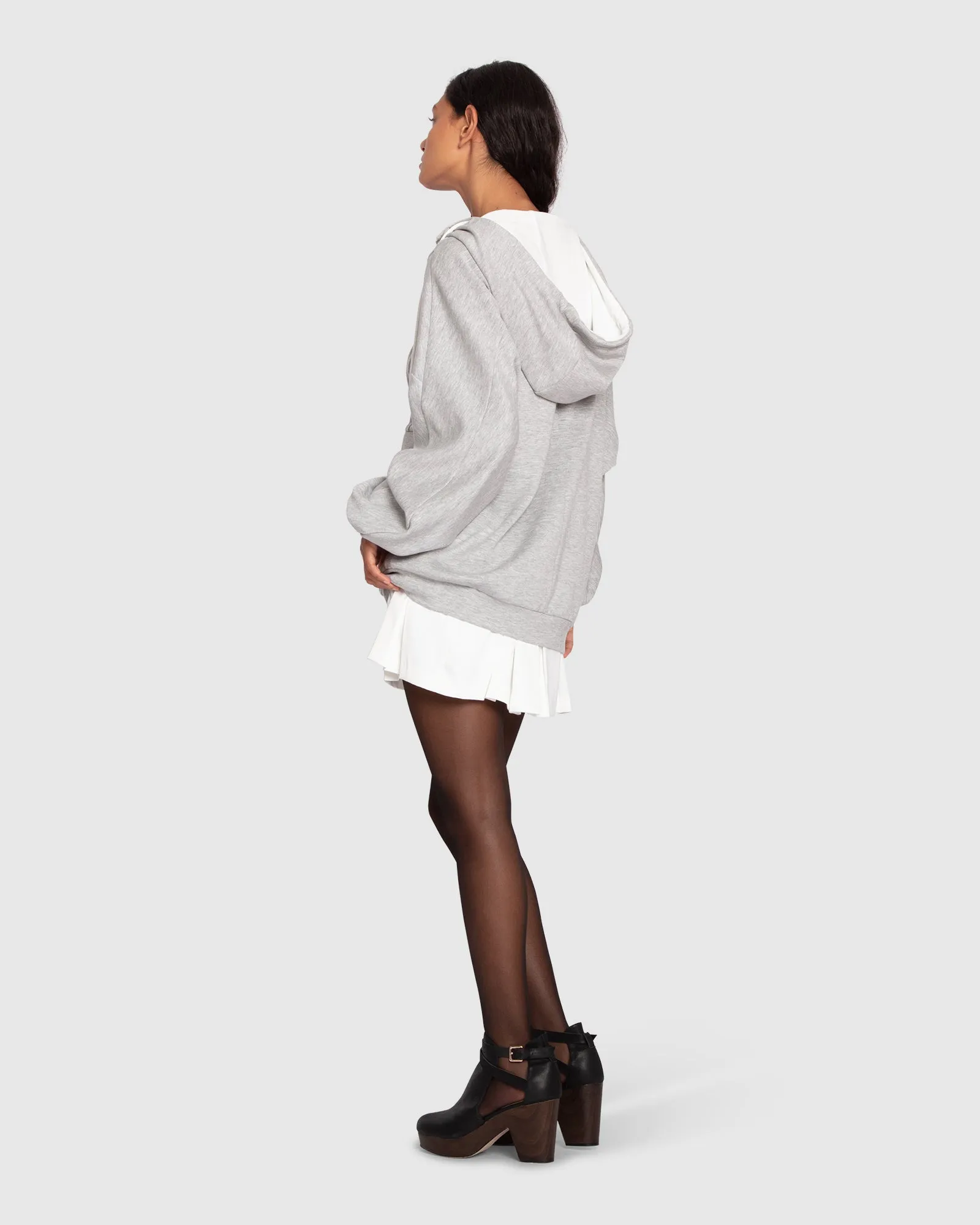 Best Of Me Panelled Hoodie - Grey Marle