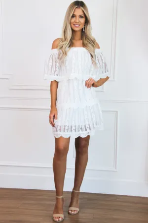 Better Together Lace Dress: White