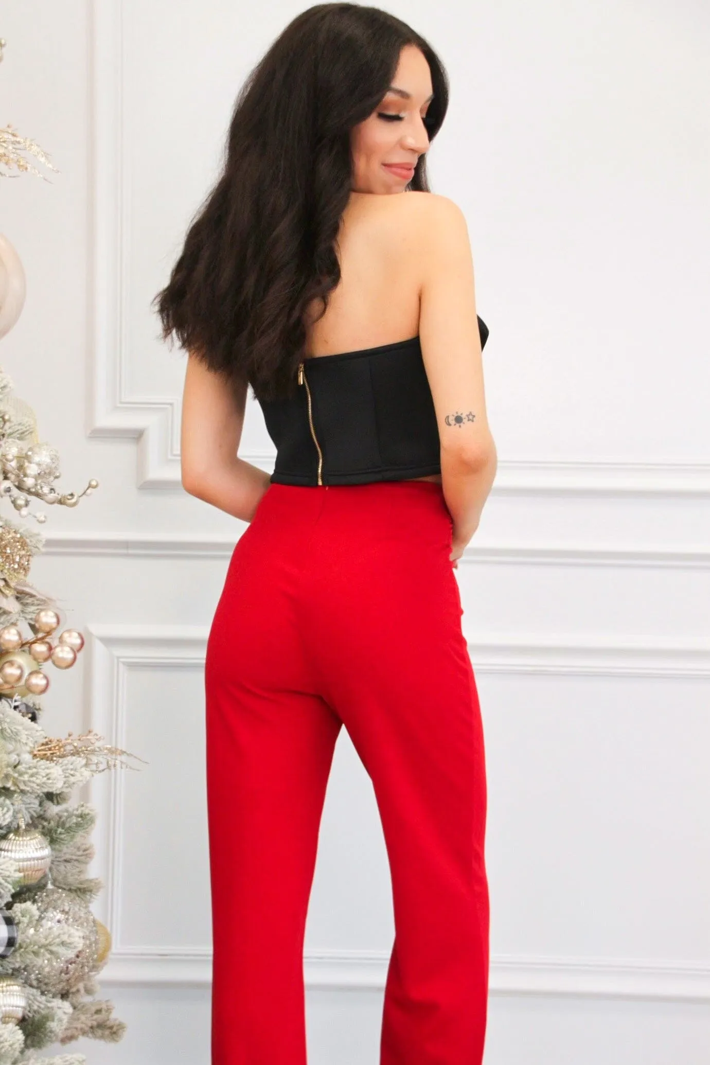 Big Bow Energy Crop Top: Black