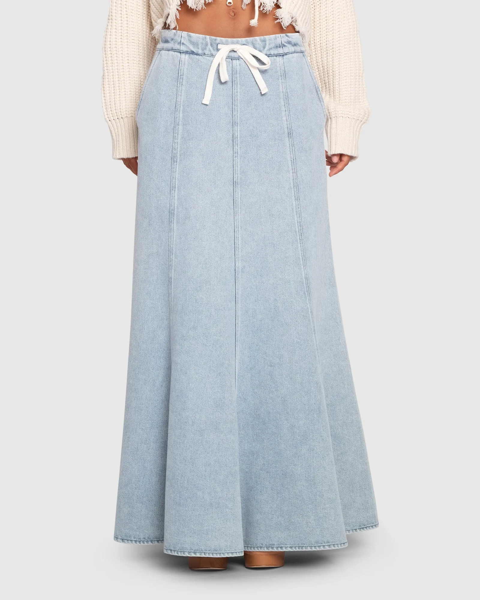 Bold Love Maxi Skirt - Stonewash