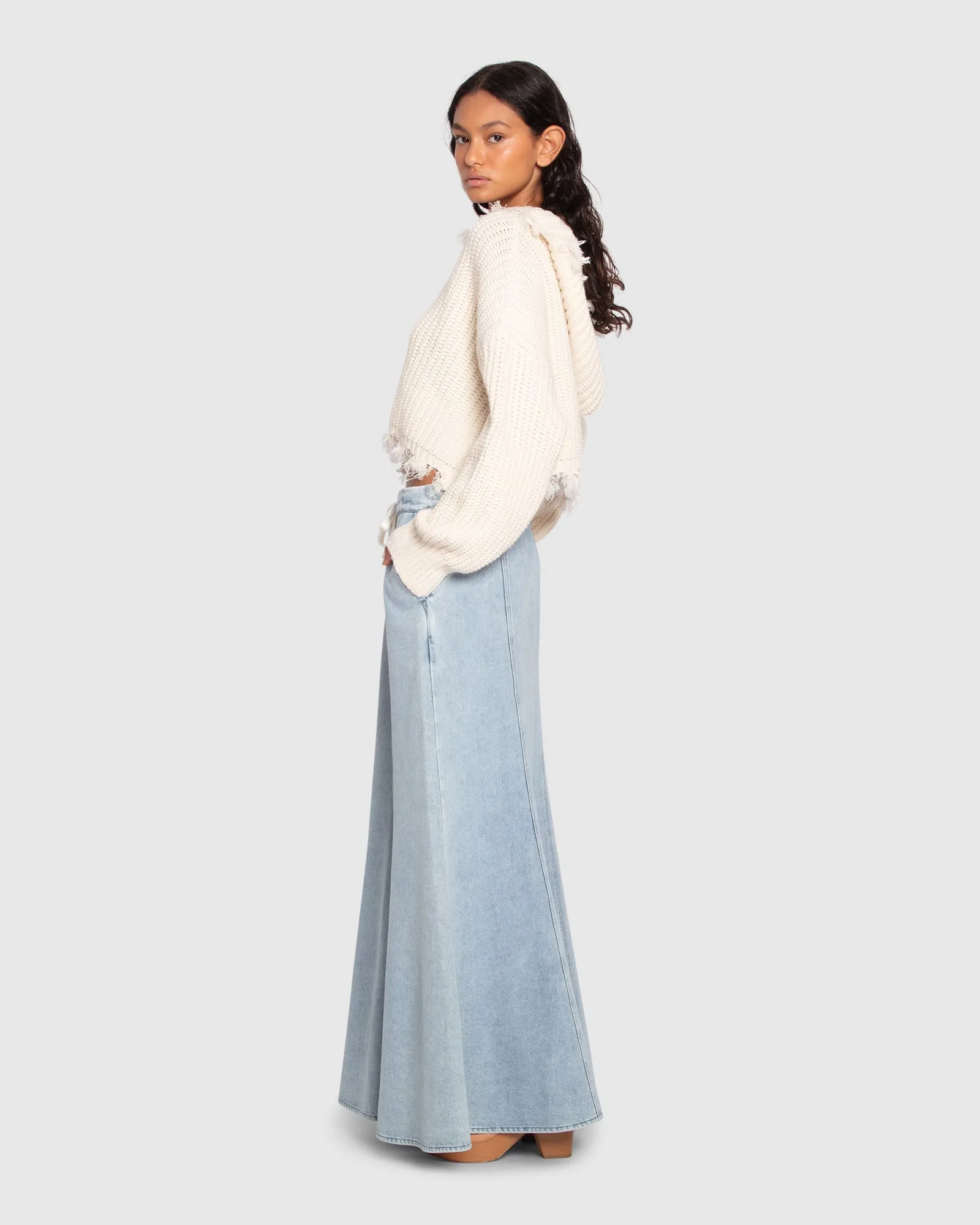 Bold Love Maxi Skirt - Stonewash