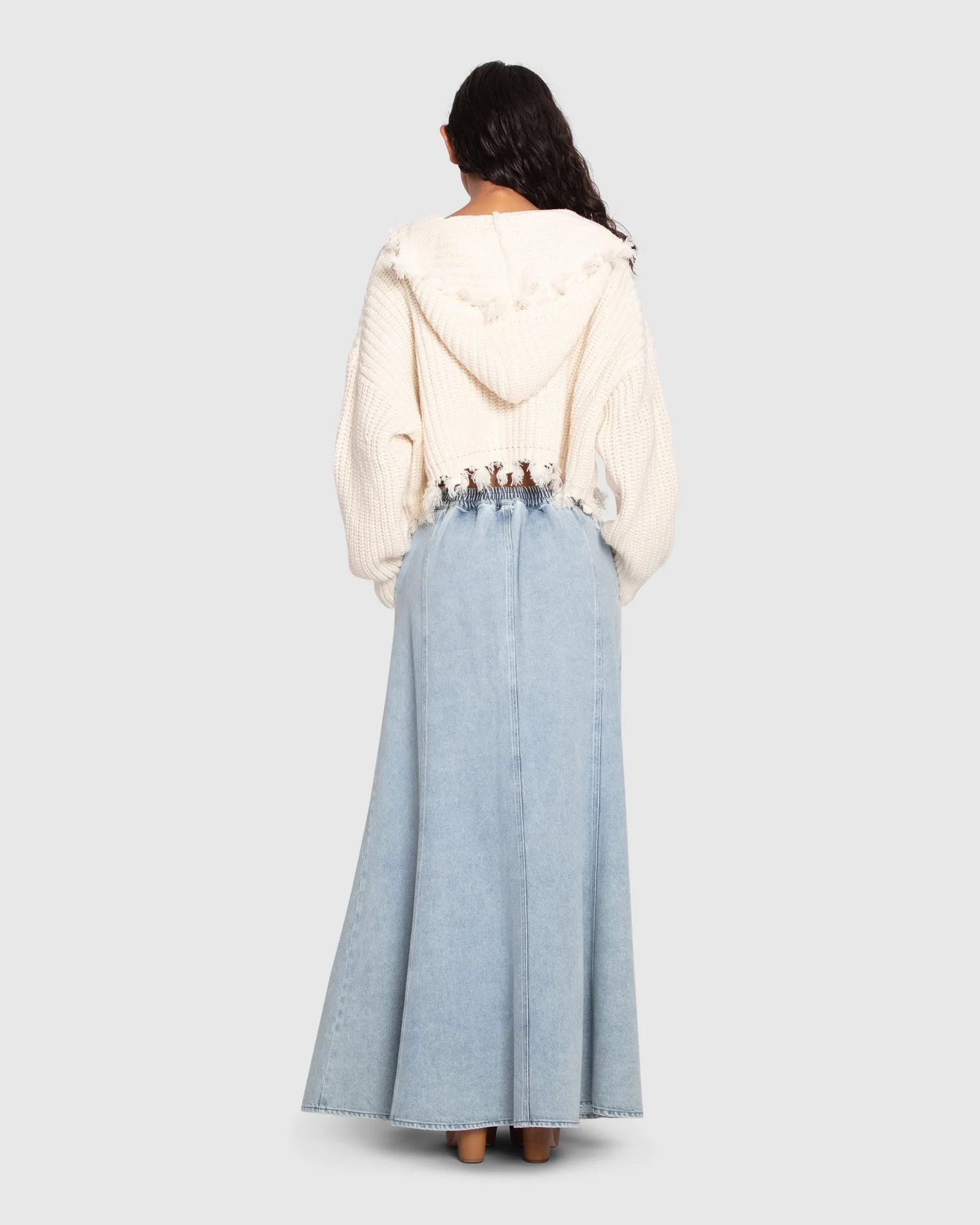 Bold Love Maxi Skirt - Stonewash