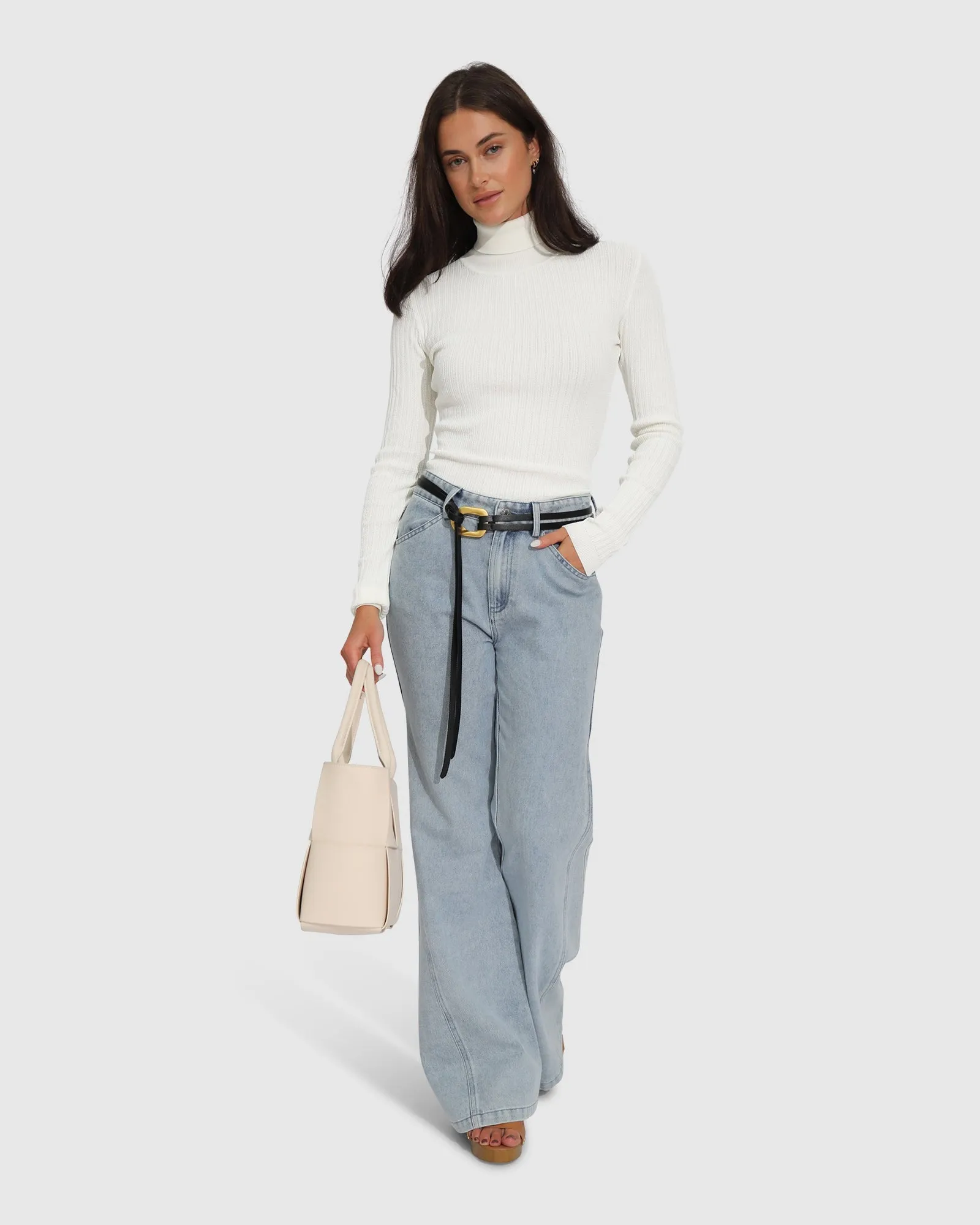 Brooklyn Knitted Turtleneck - Ivory