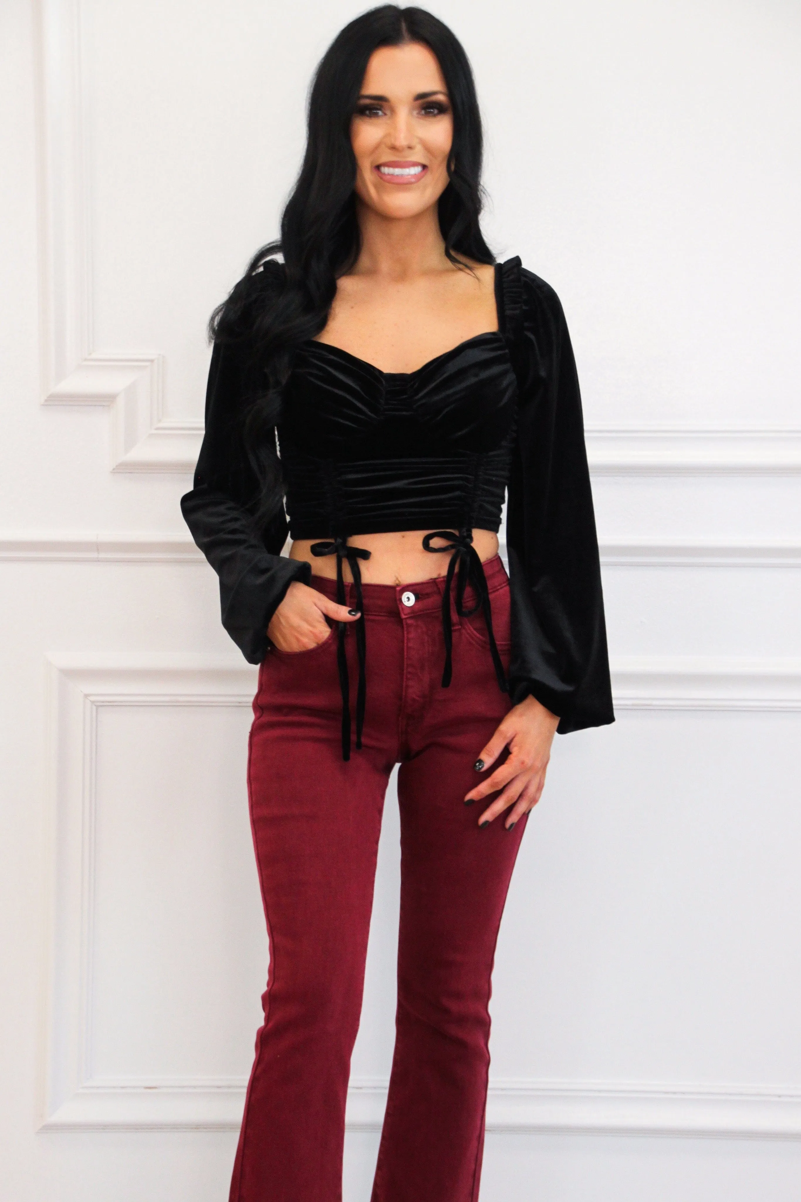 Call Me, Maybe Velvet Top: Black