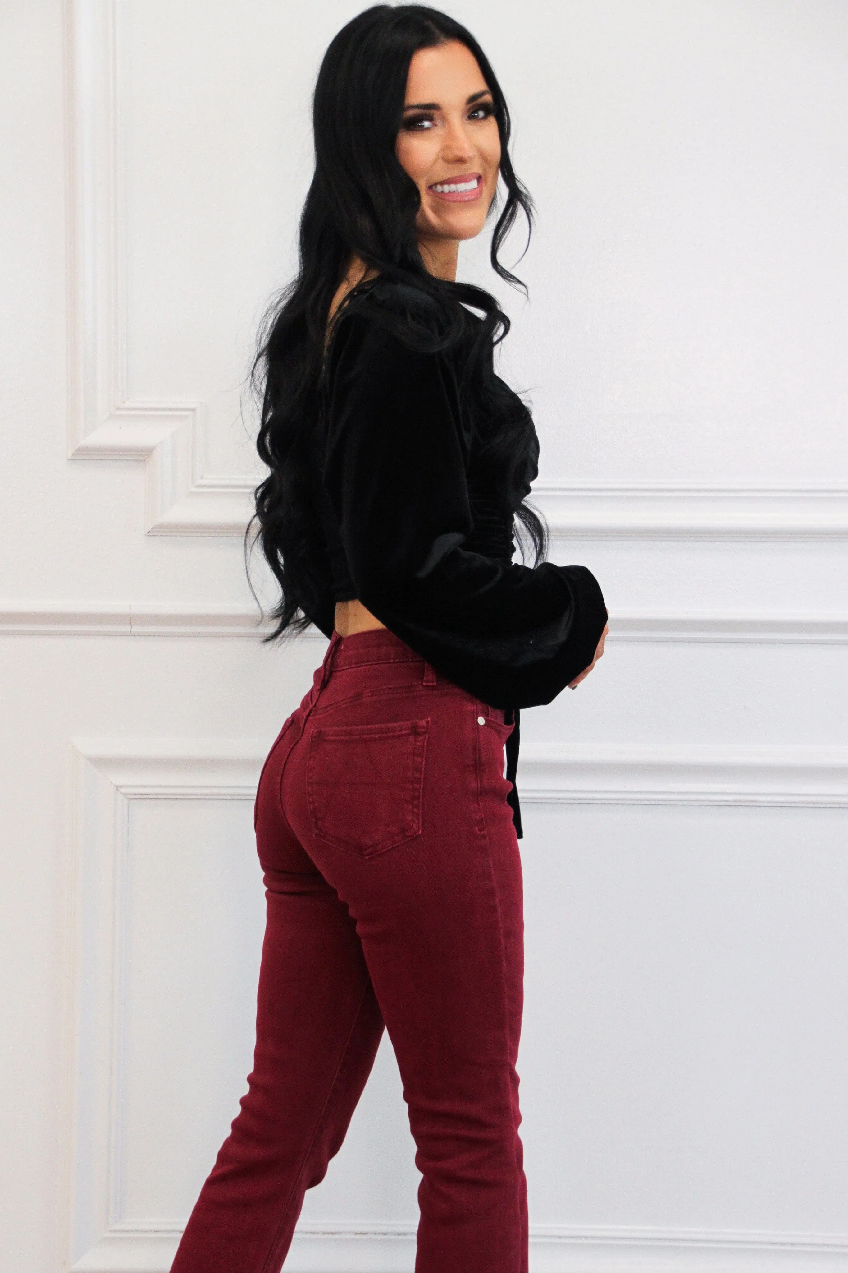 Call Me, Maybe Velvet Top: Black