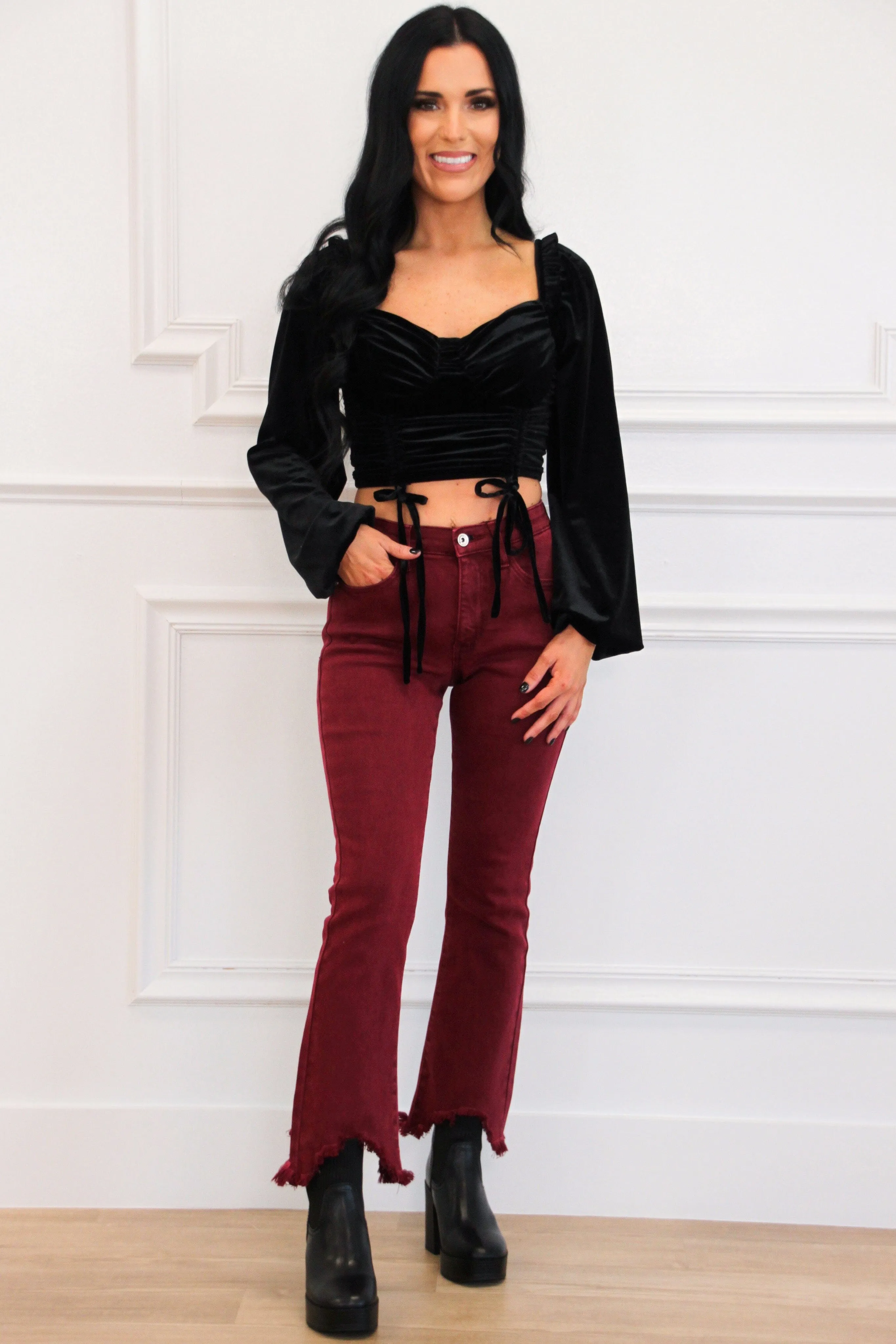 Call Me, Maybe Velvet Top: Black