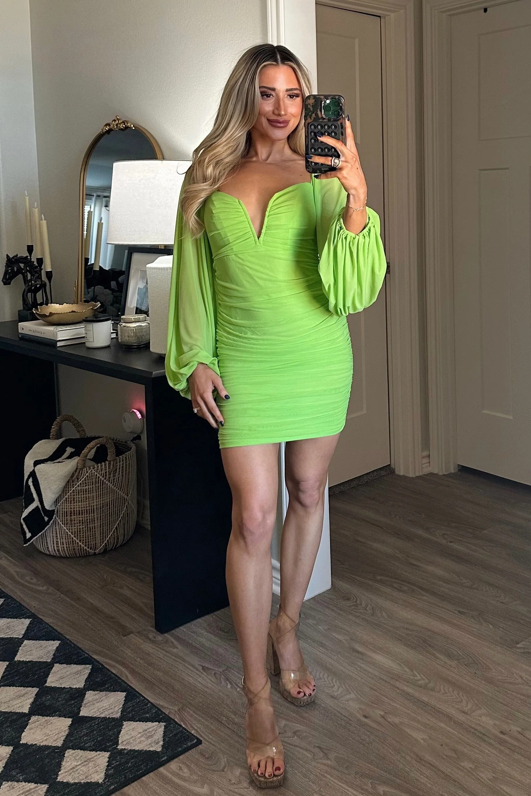 Chloe Bodycon Dress: Lime