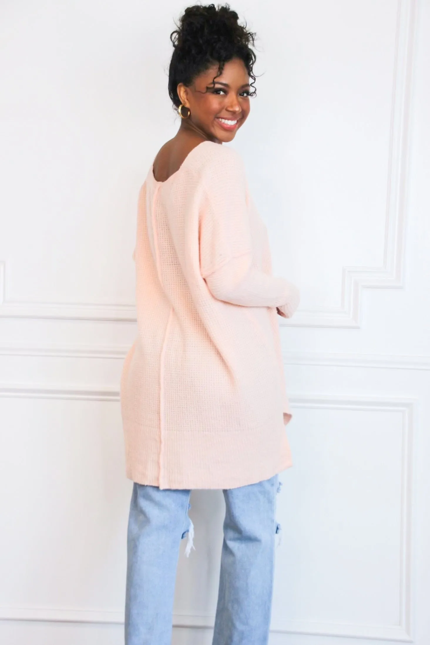 Closet Staple Oversized Lightweight Sweater: Light Pink