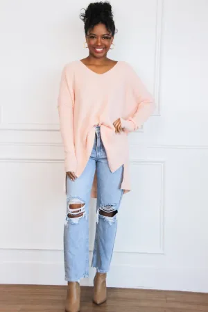 Closet Staple Oversized Lightweight Sweater: Light Pink