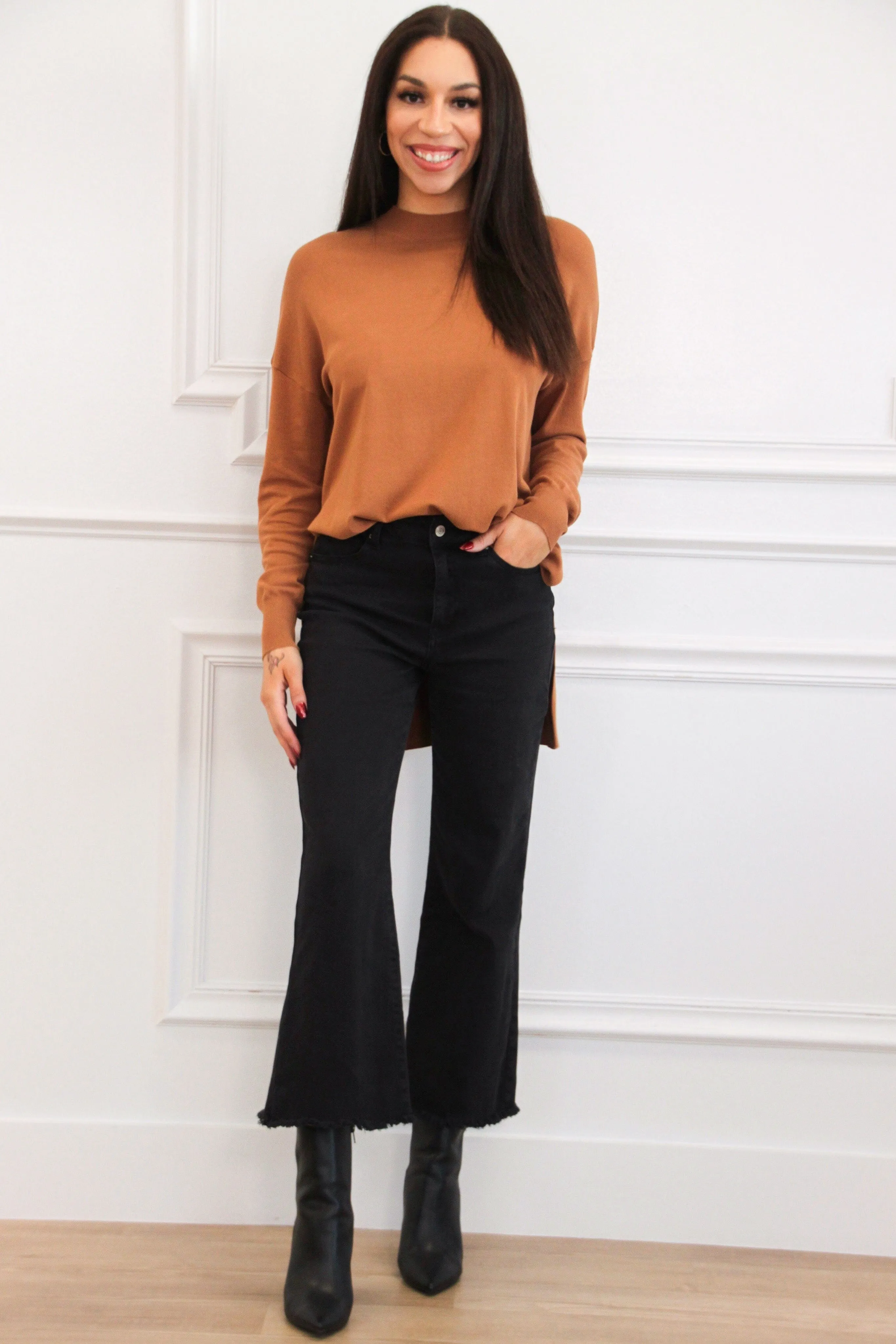 Comfort Crush Oversized Sweater: Camel