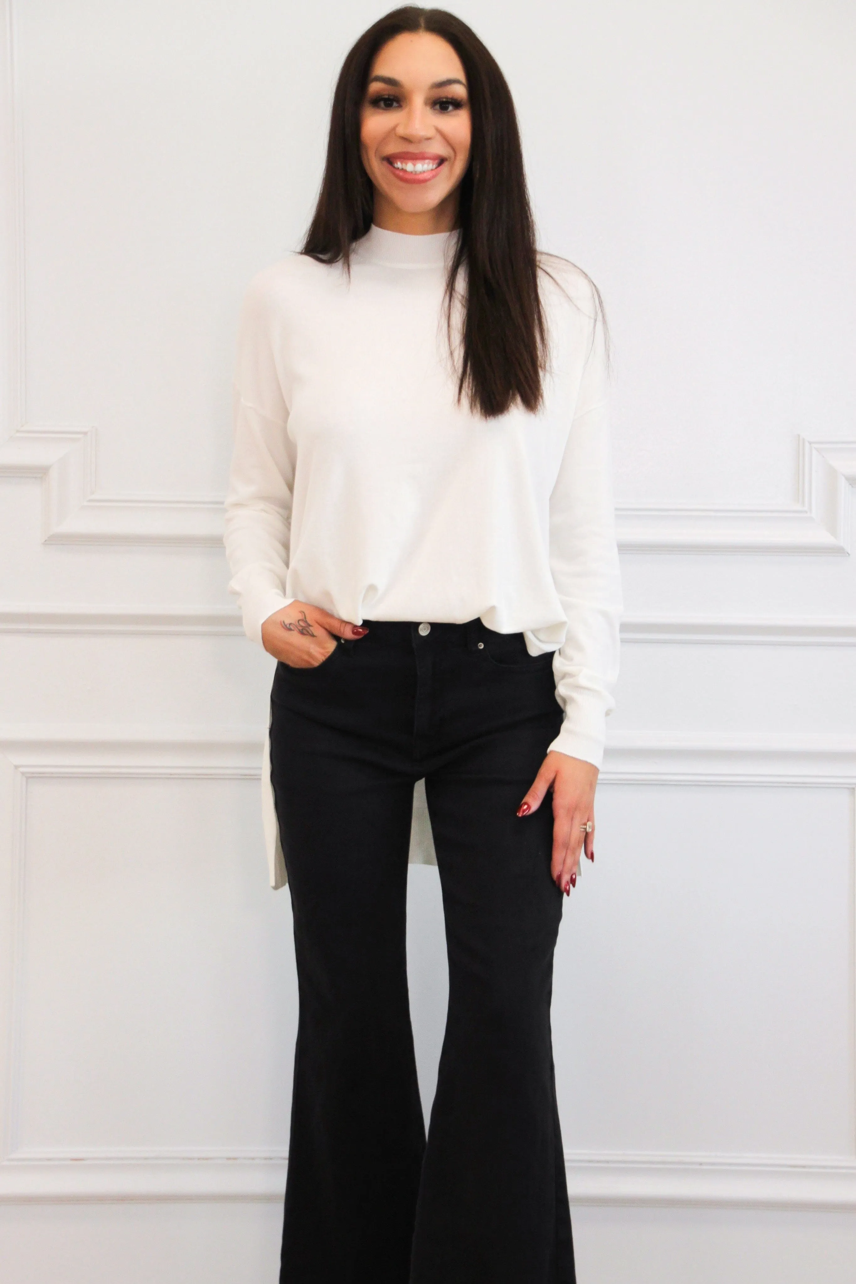 Comfort Crush Oversized Sweater: Ivory