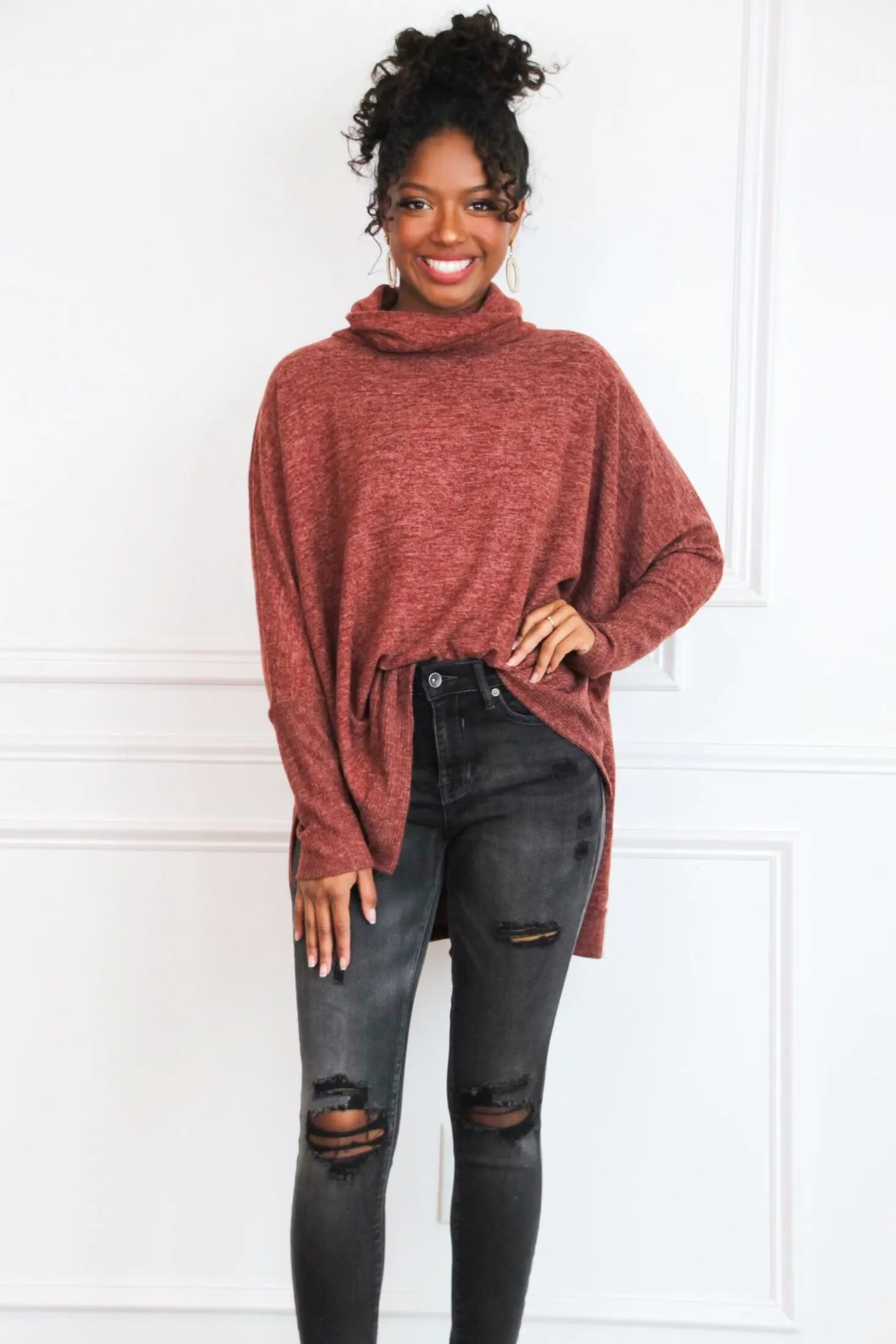 Cozy Chic Oversized Sweater: Brick