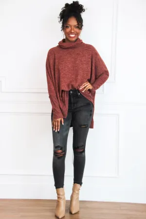 Cozy Chic Oversized Sweater: Brick