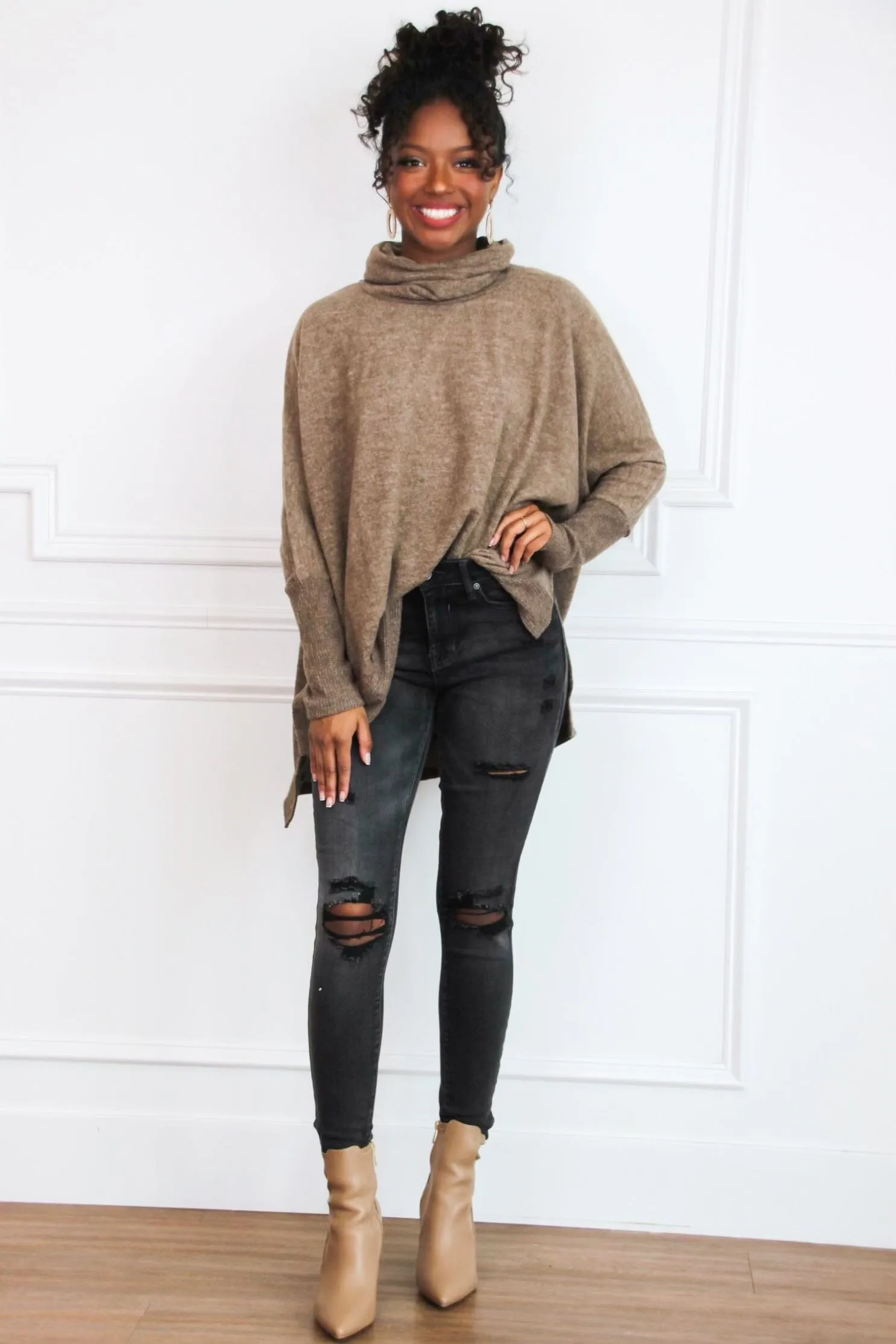 Cozy Chic Oversized Sweater: Coffee