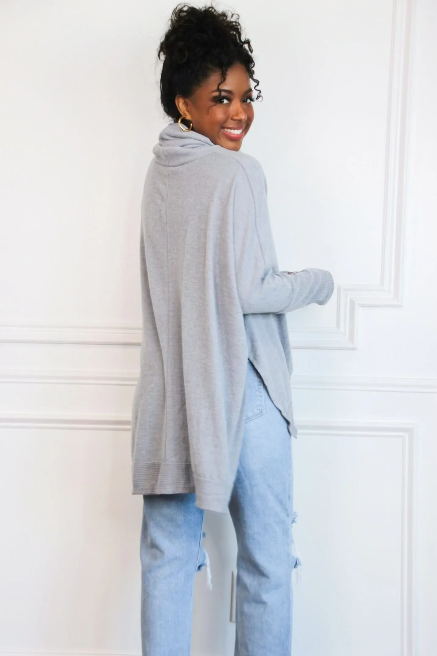 Cozy Chic Soft Oversized Sweater: Heather Gray