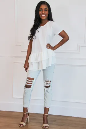 Darling Ruffle Top: White