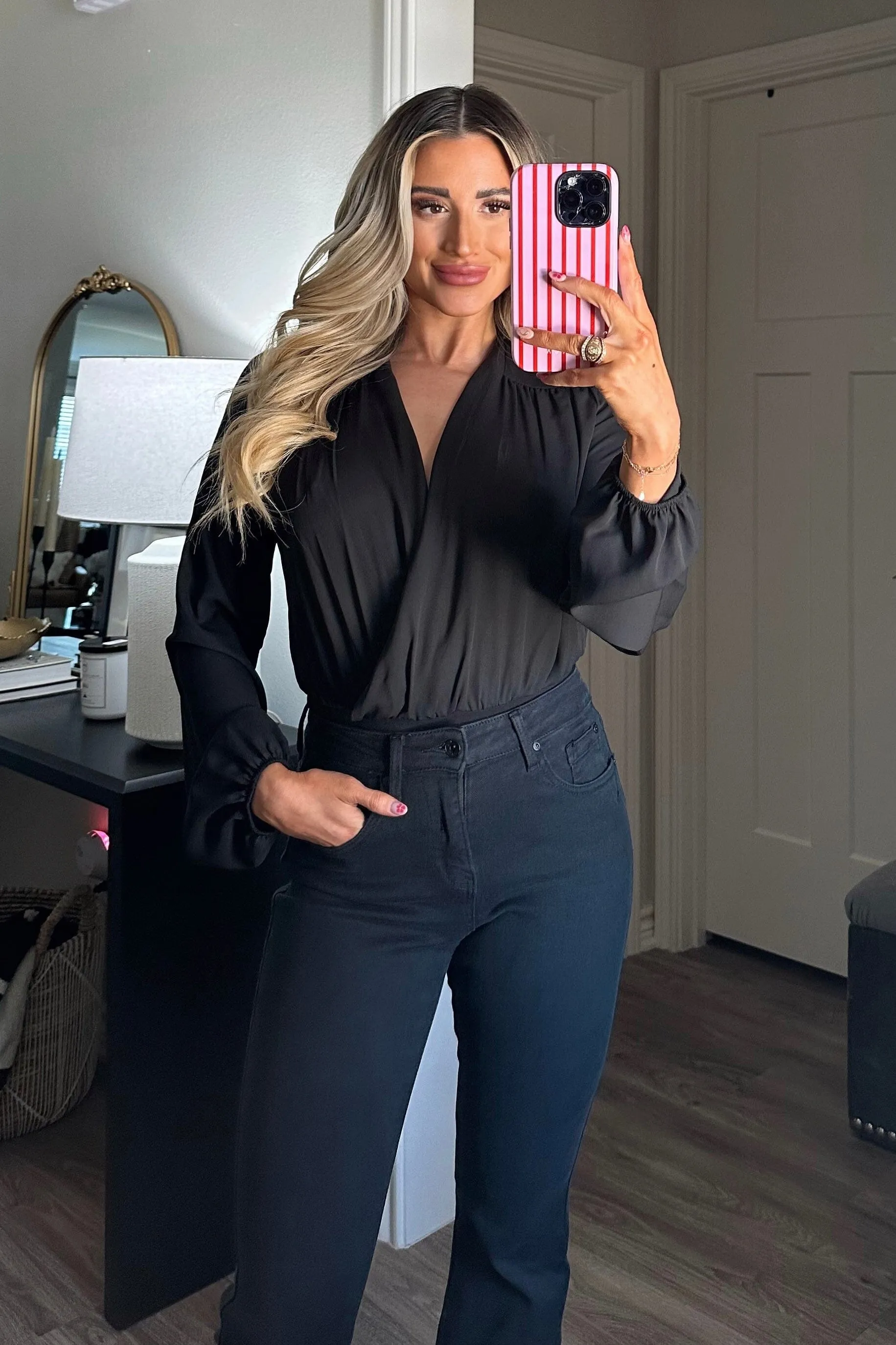 Emmers Wrap Bodysuit: Black