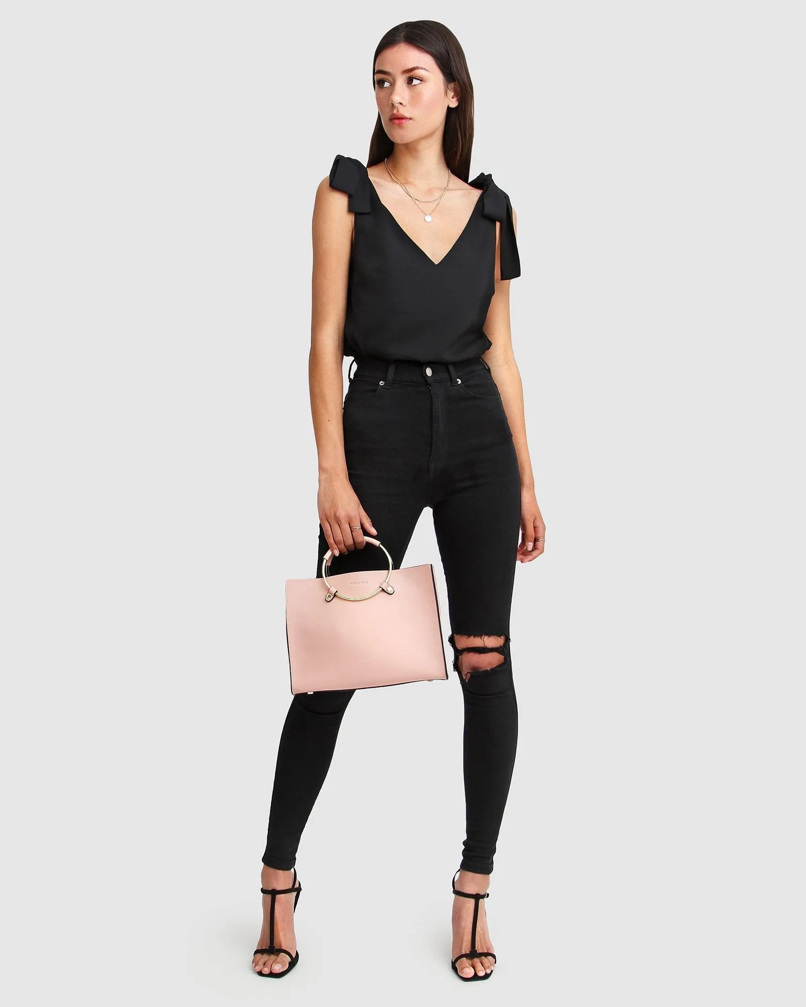 Feel For You V-Neck Top - Black