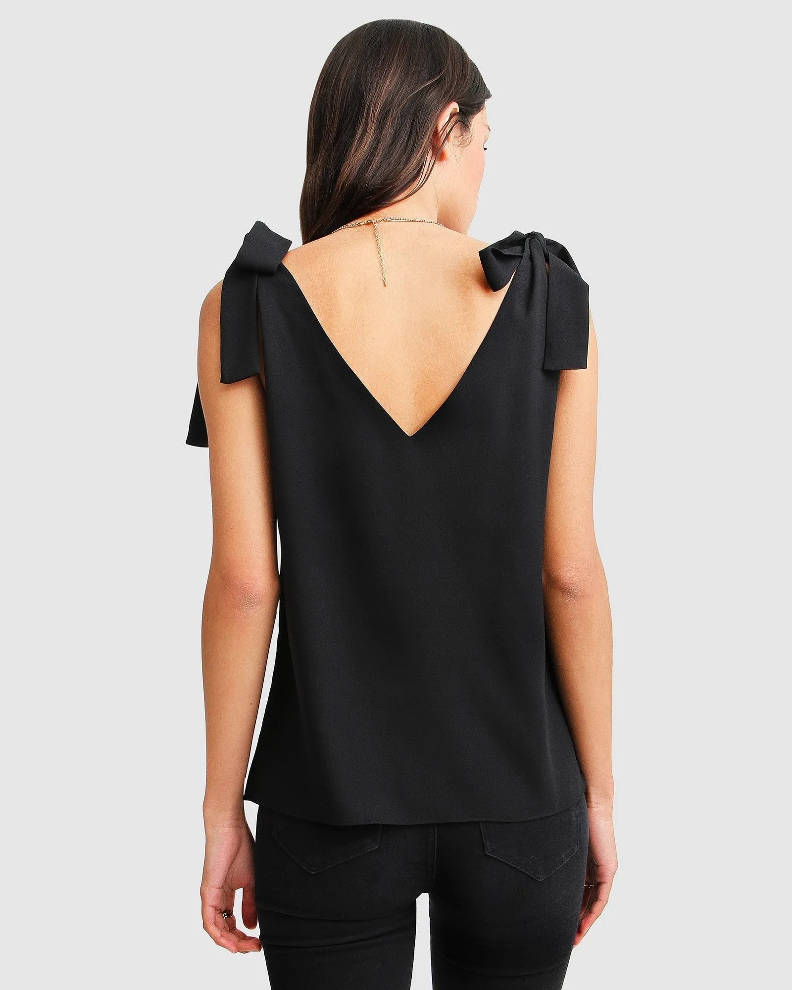 Feel For You V-Neck Top - Black