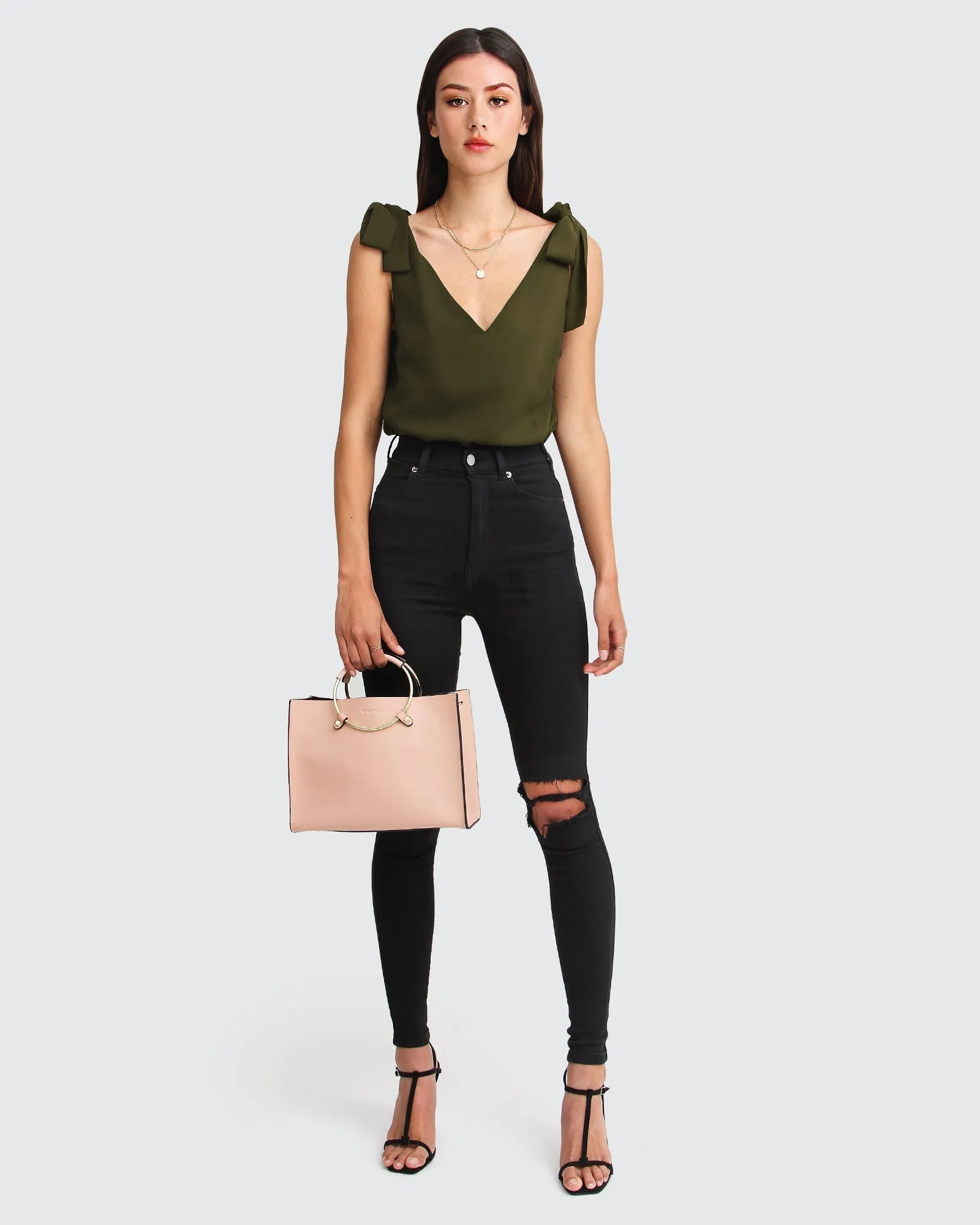 Feel For You V-Neck Top - Military