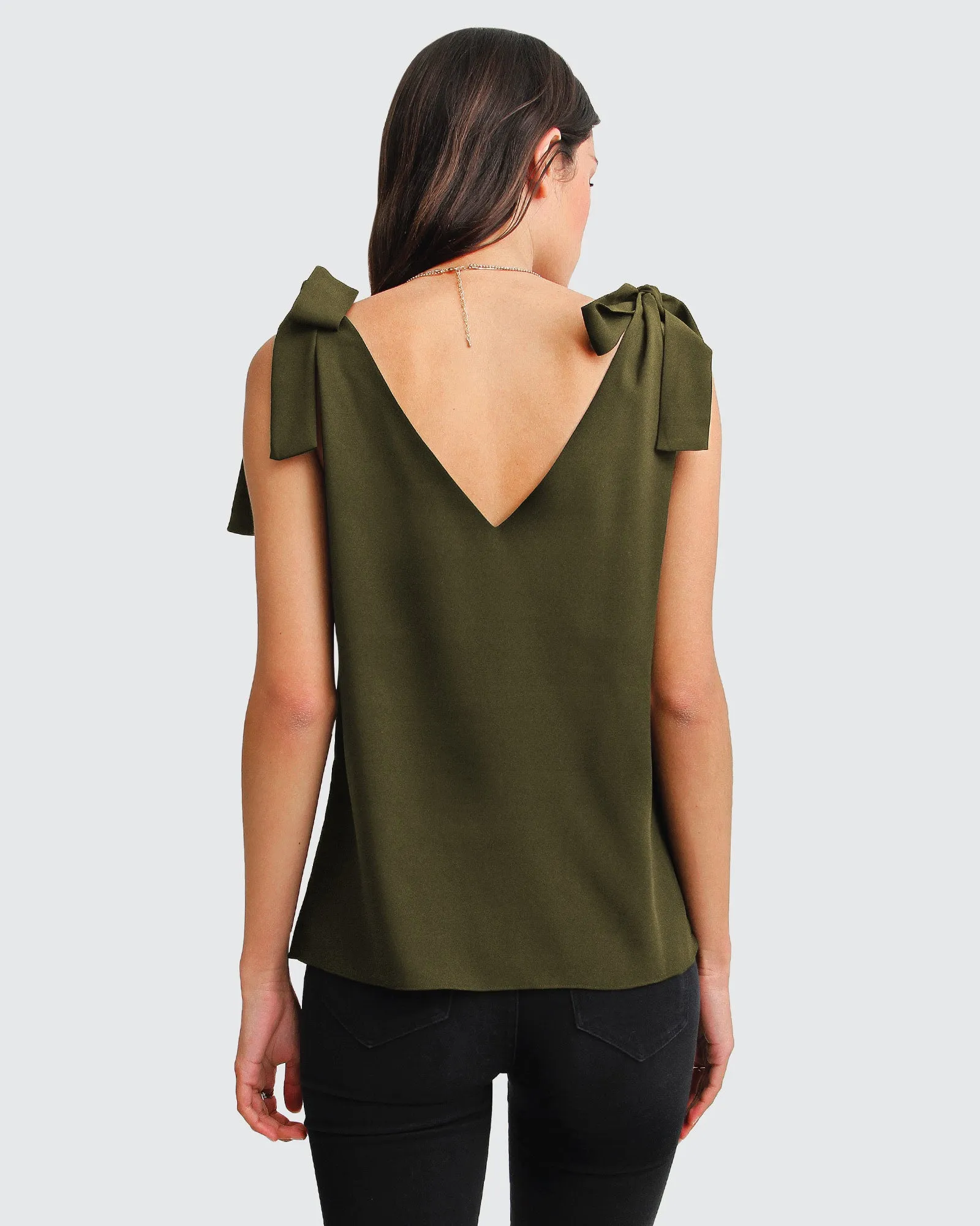 Feel For You V-Neck Top - Military