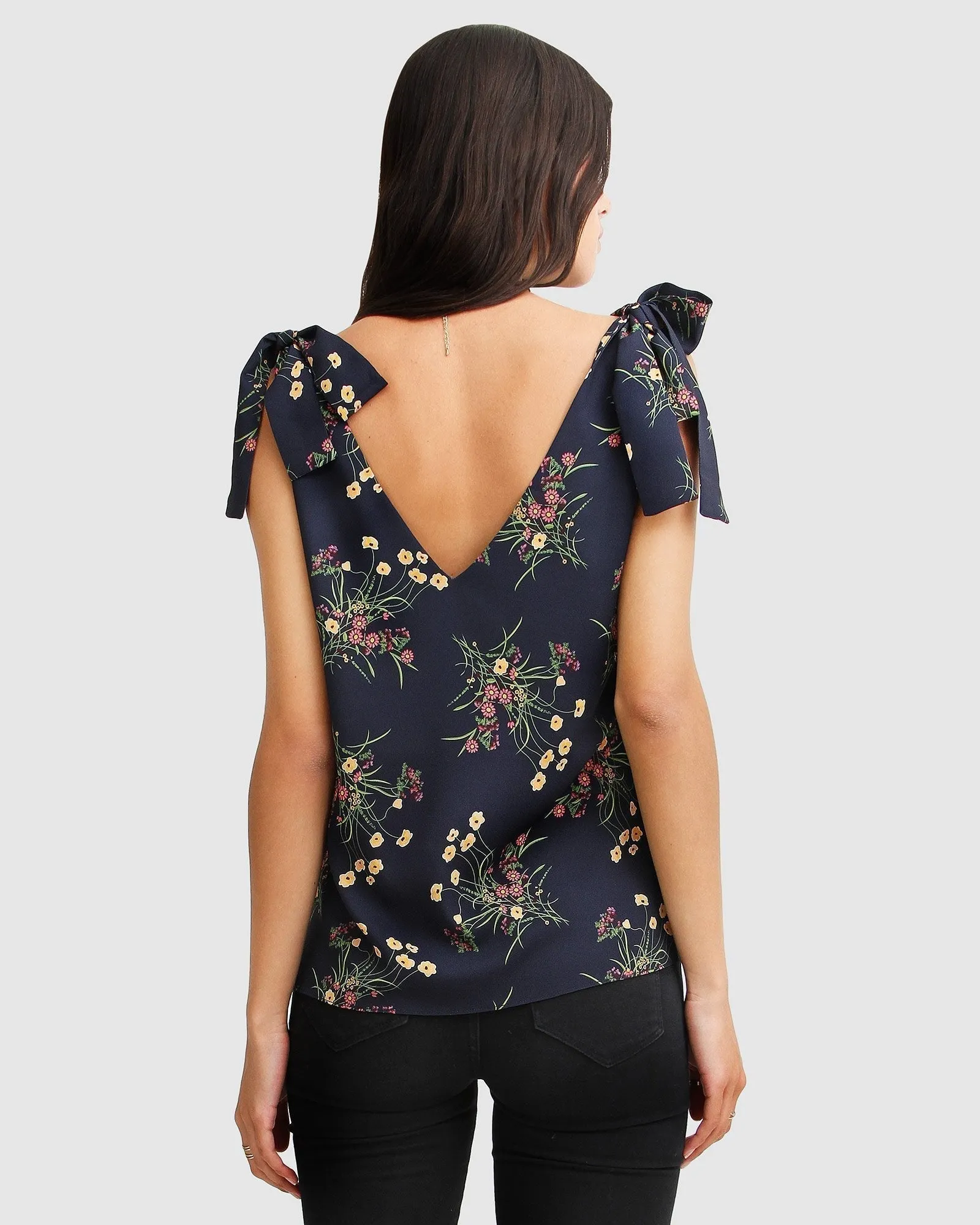 Feel For You V-Neck Top - Navy