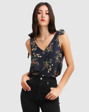 Feel For You V-Neck Top - Navy