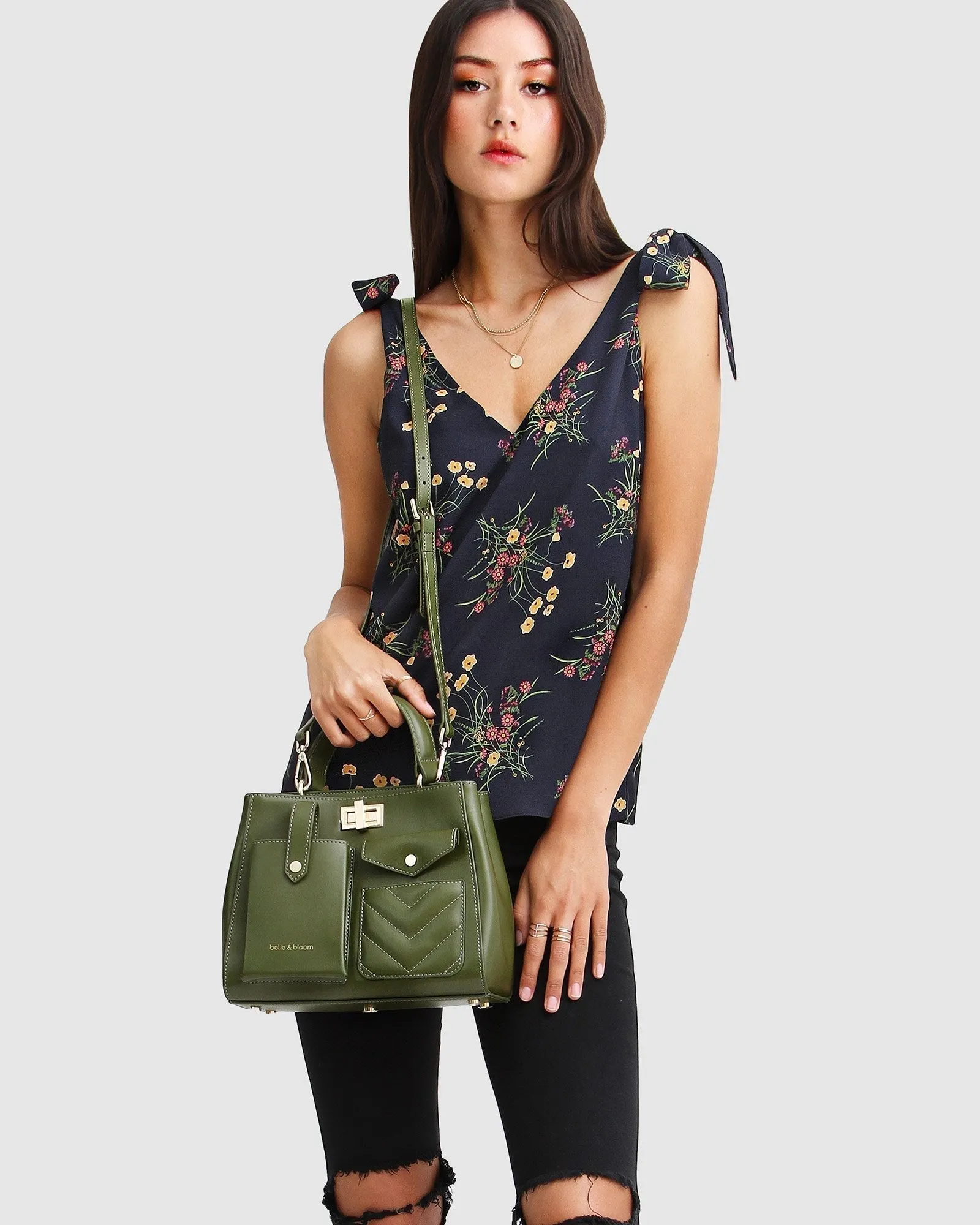 Feel For You V-Neck Top - Navy