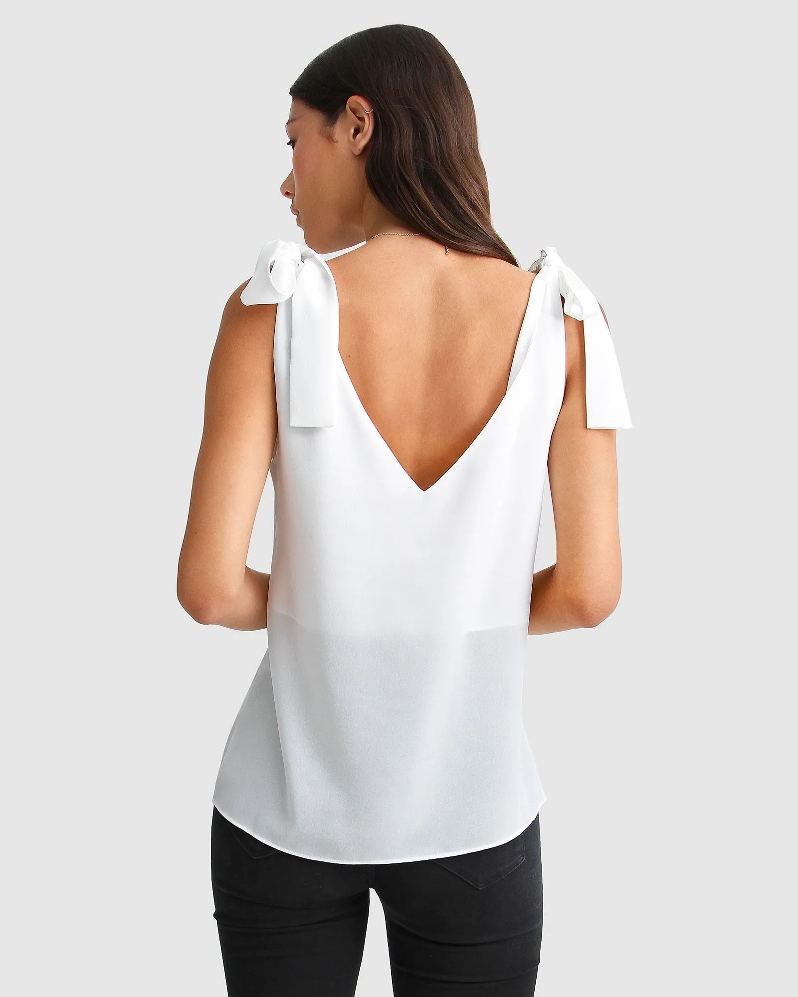 Feel For You V-Neck Top - White