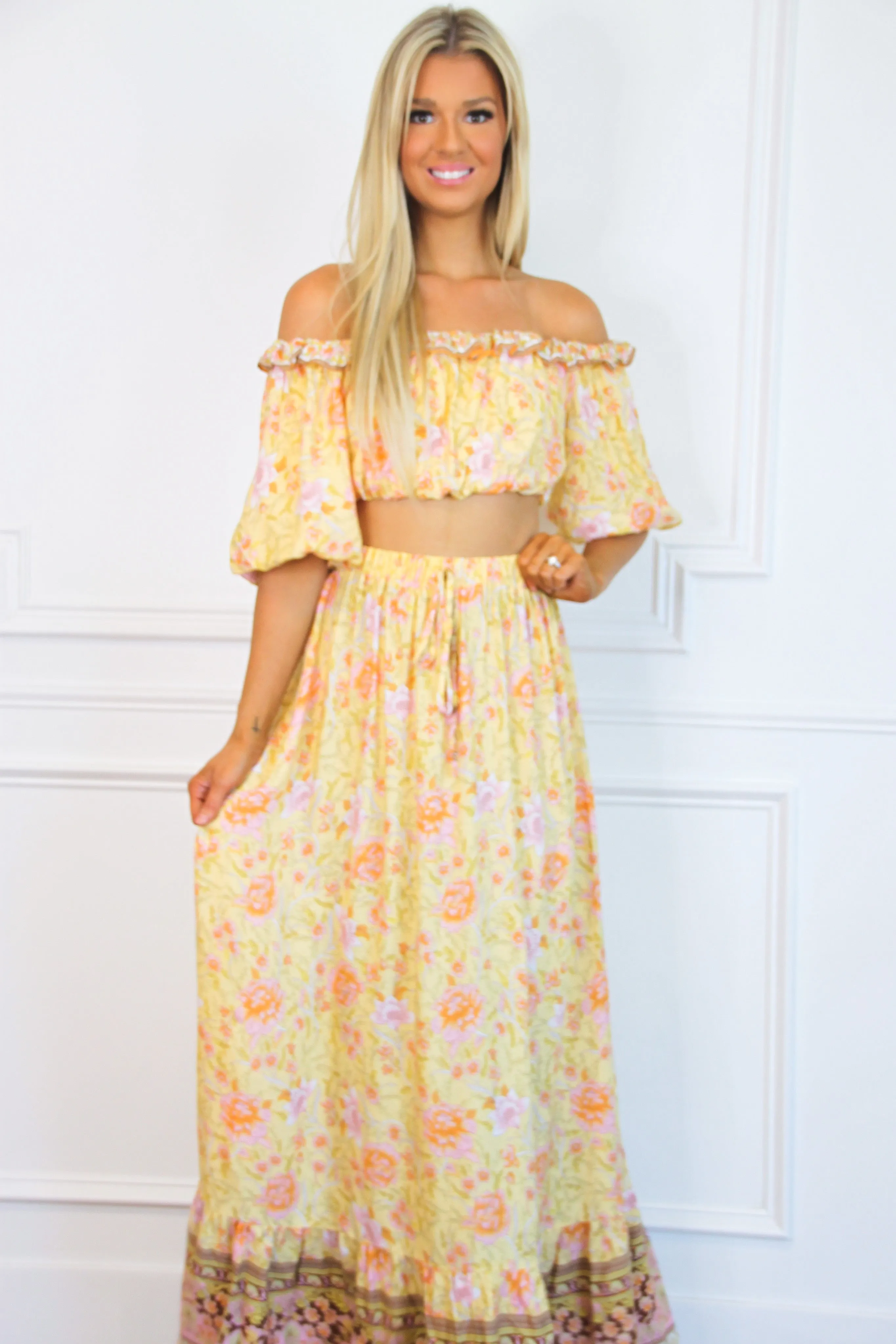 Feels Like Summer Two Piece Set: Yellow Multi
