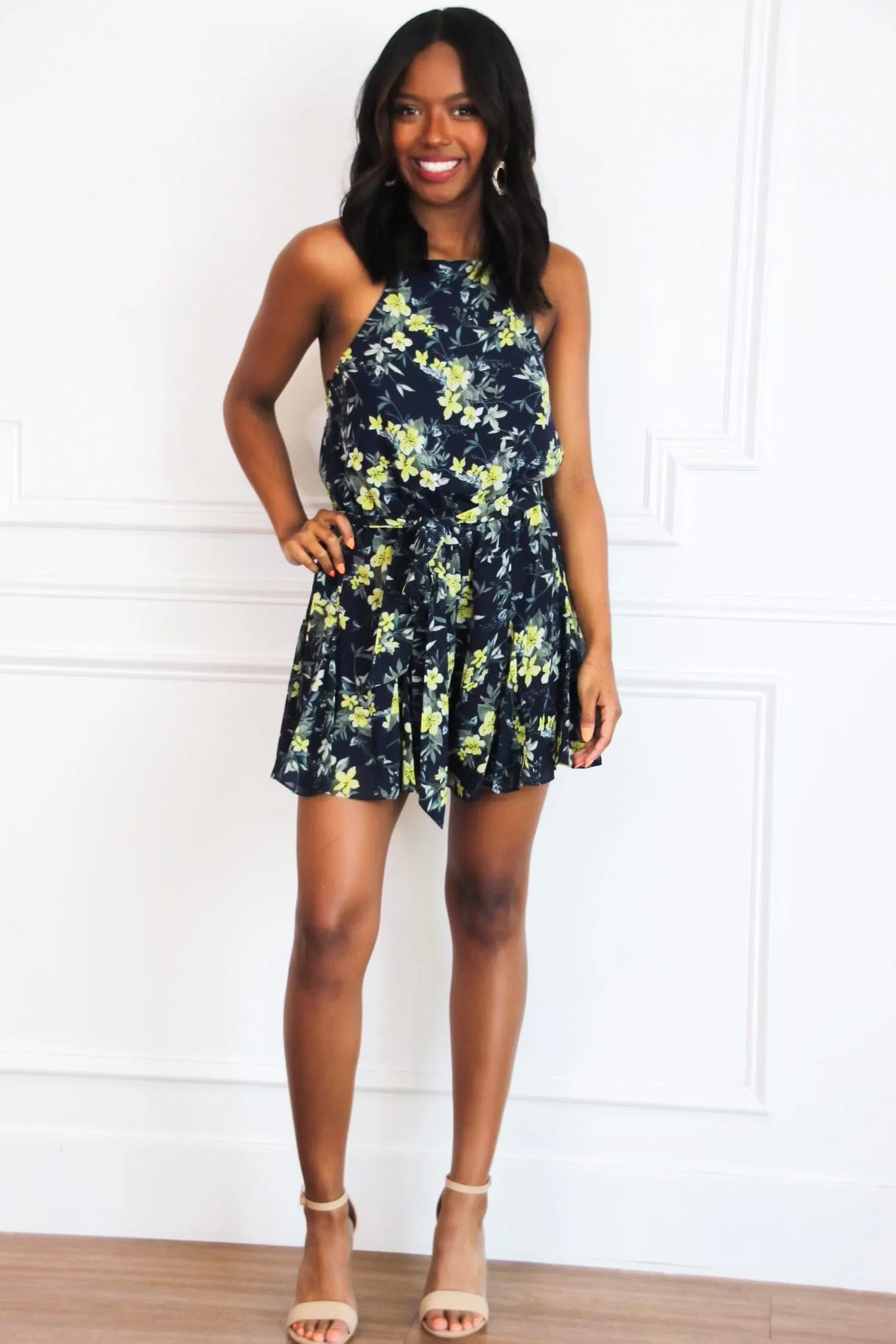 Flower Child Romper: Navy Multi