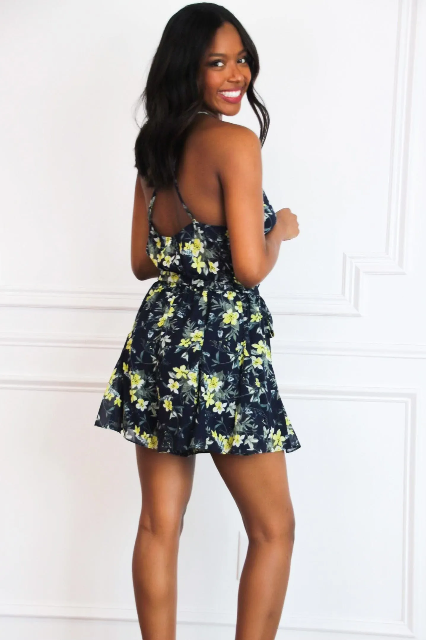 Flower Child Romper: Navy Multi