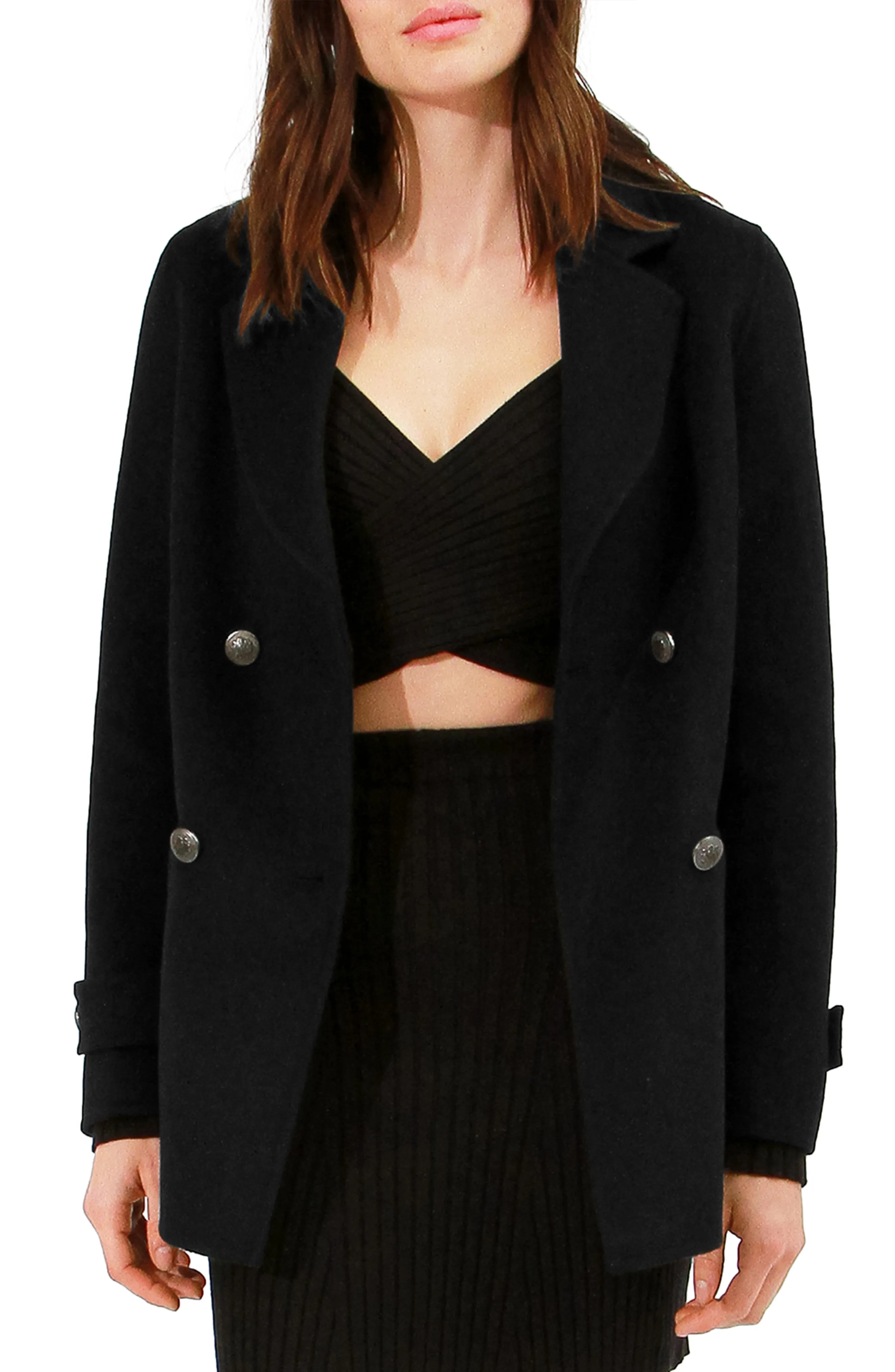 Forget You Military Peacoat - Black