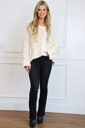 Frannie Chunky Knit Sweater: Cream