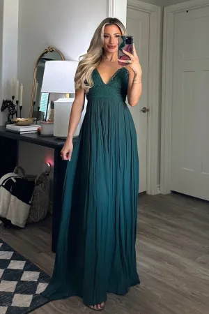 Free As a Bird Maxi Dress: Hunter Green