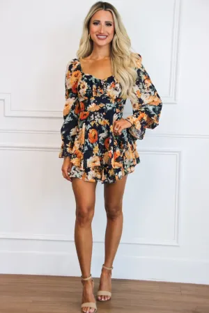 Holly Floral Romper: Navy Multi