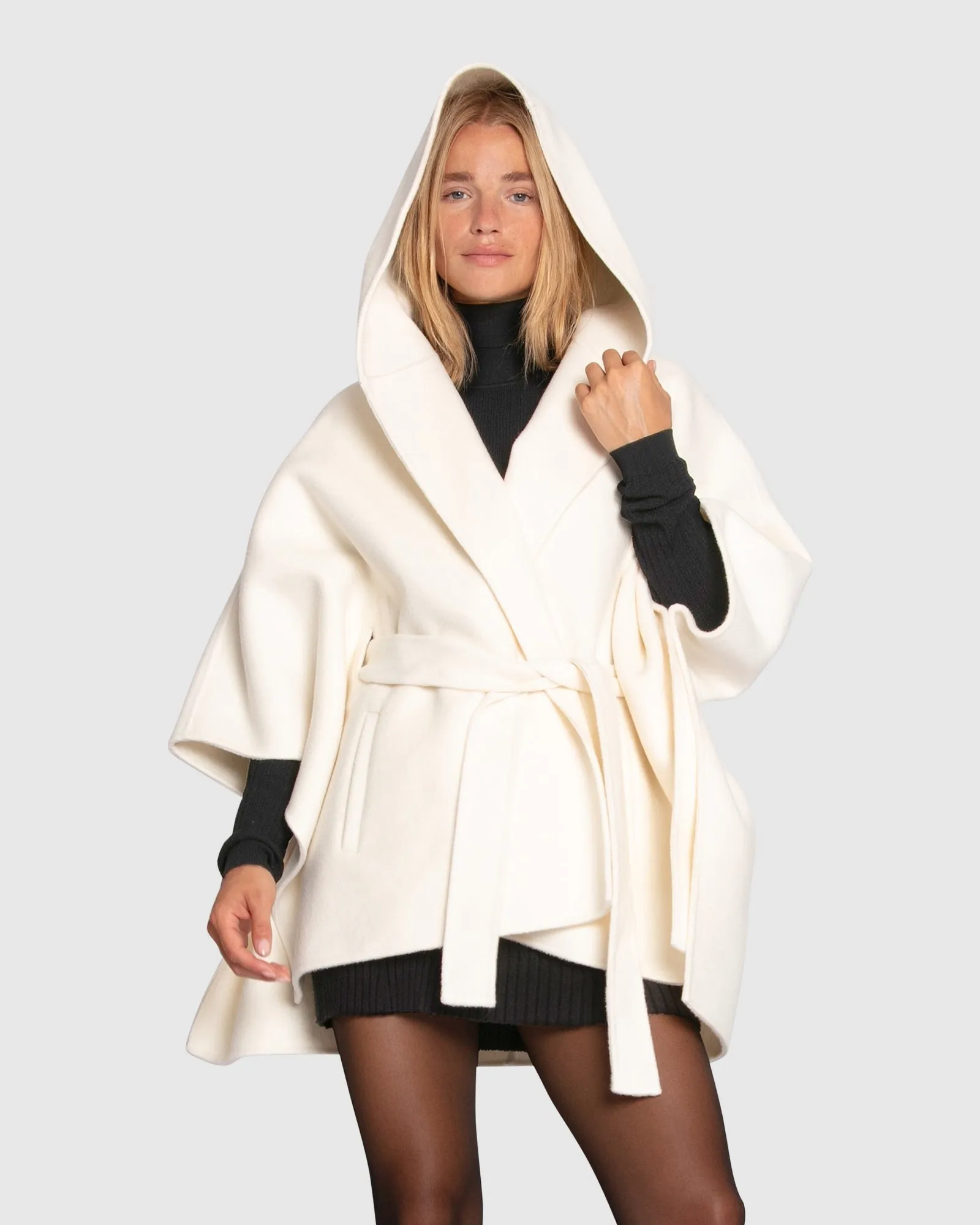Jackson Landing Wool Blend Cape Coat- Cream
