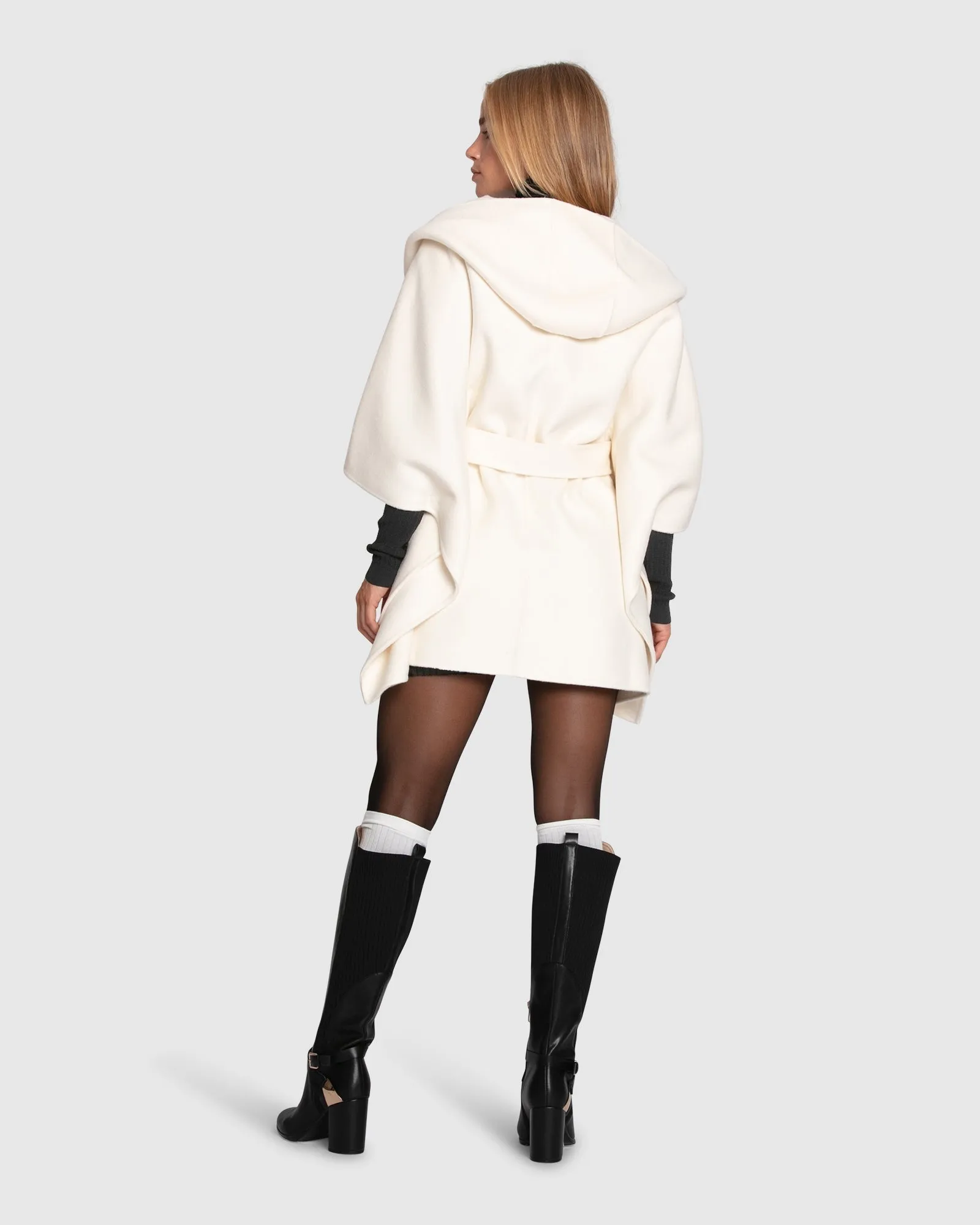 Jackson Landing Wool Blend Cape Coat- Cream