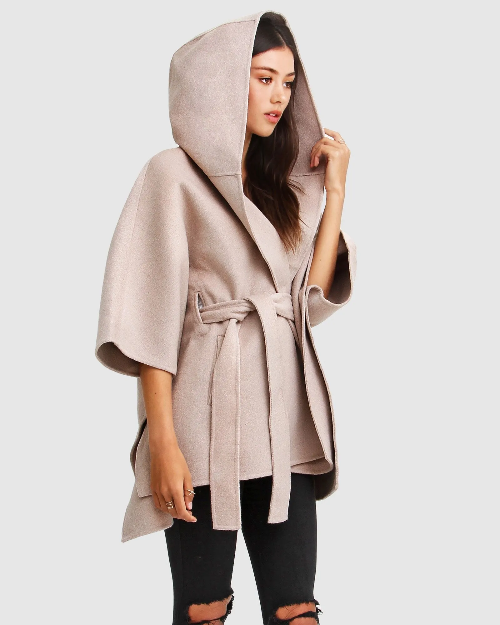 Jackson Landing Wool Blend Cape Coat - Sand