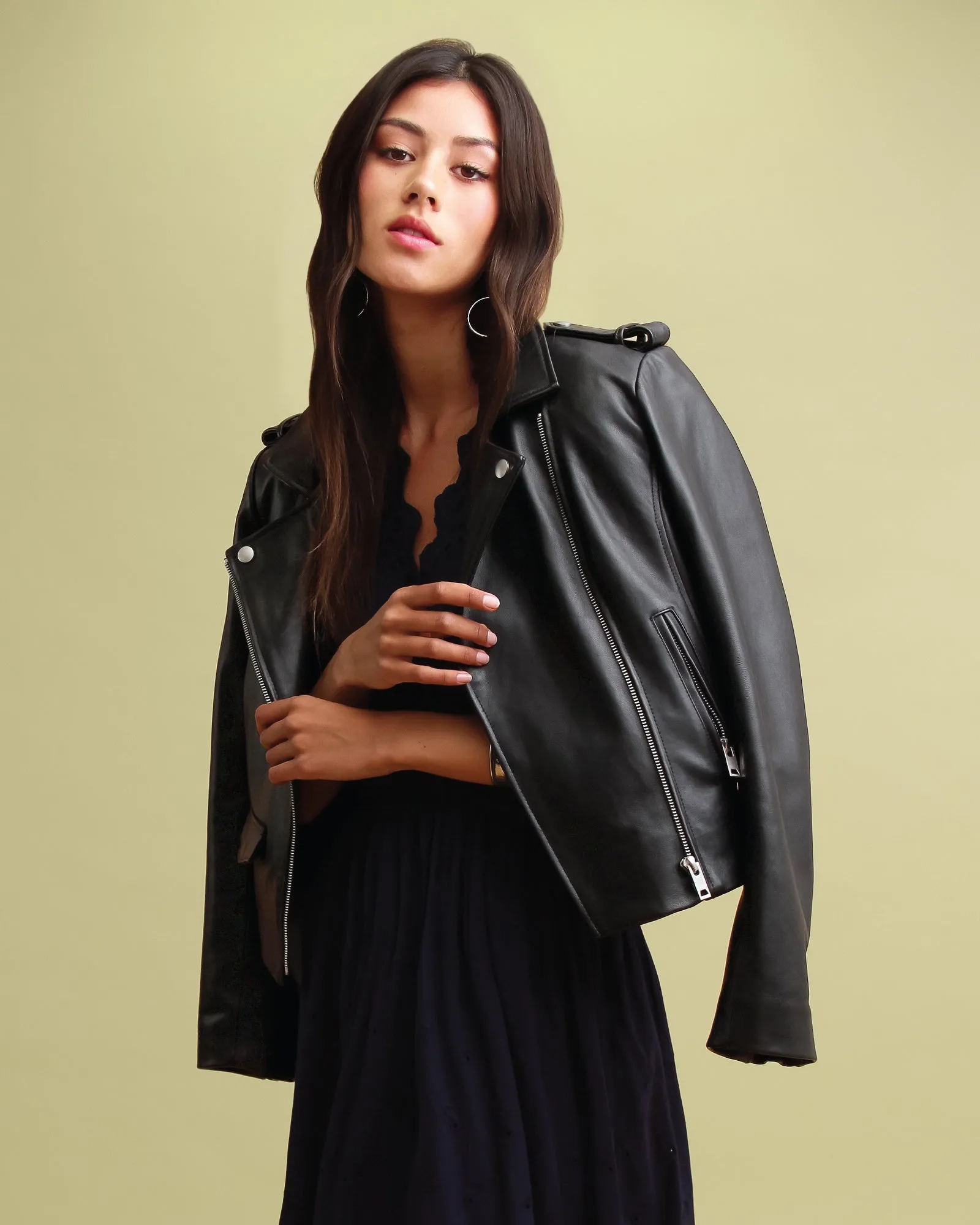 Just Friends Leather Jacket - Black