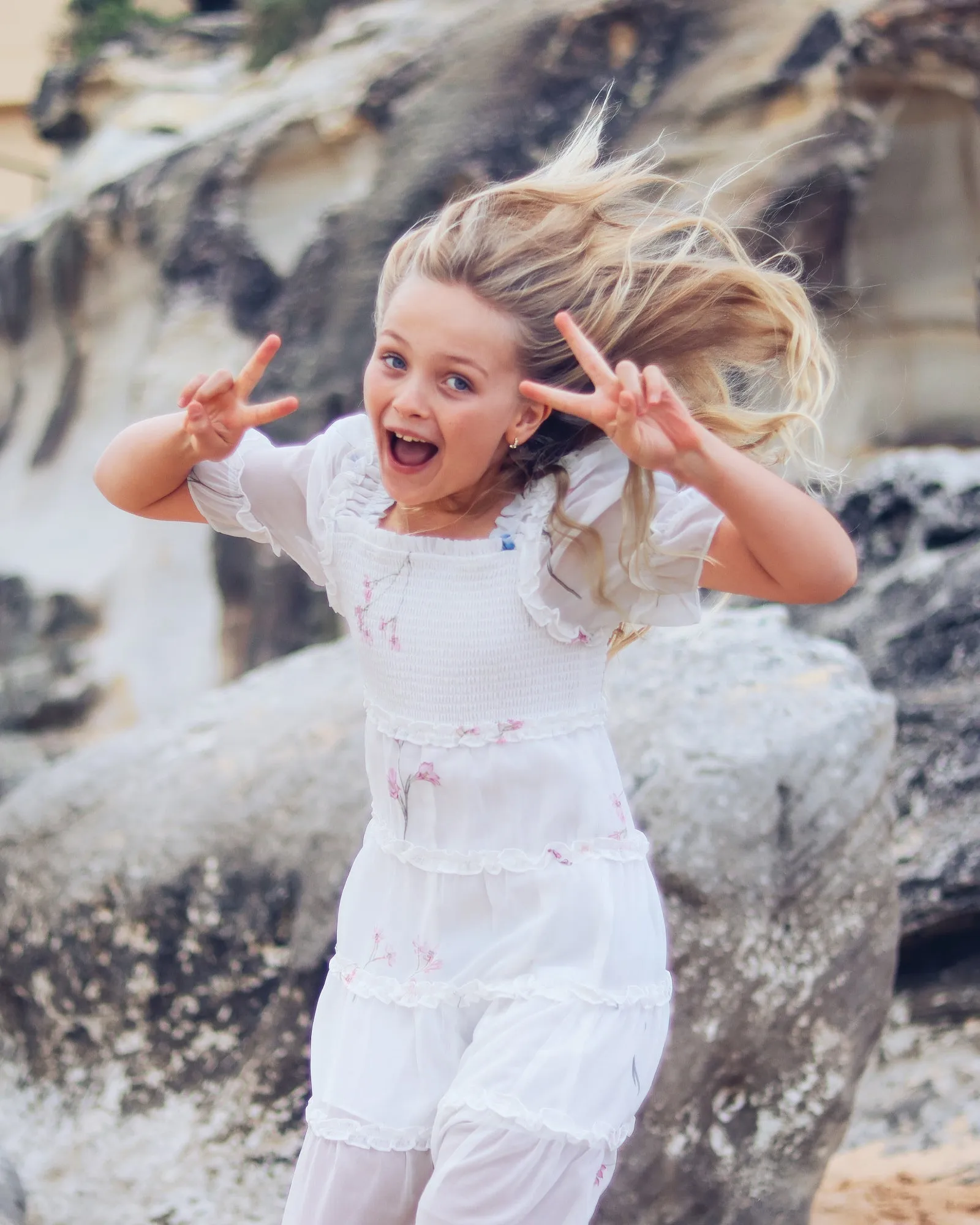 La Fille Tiered Dress - White