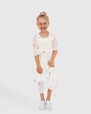 La Fille Tiered Dress - White