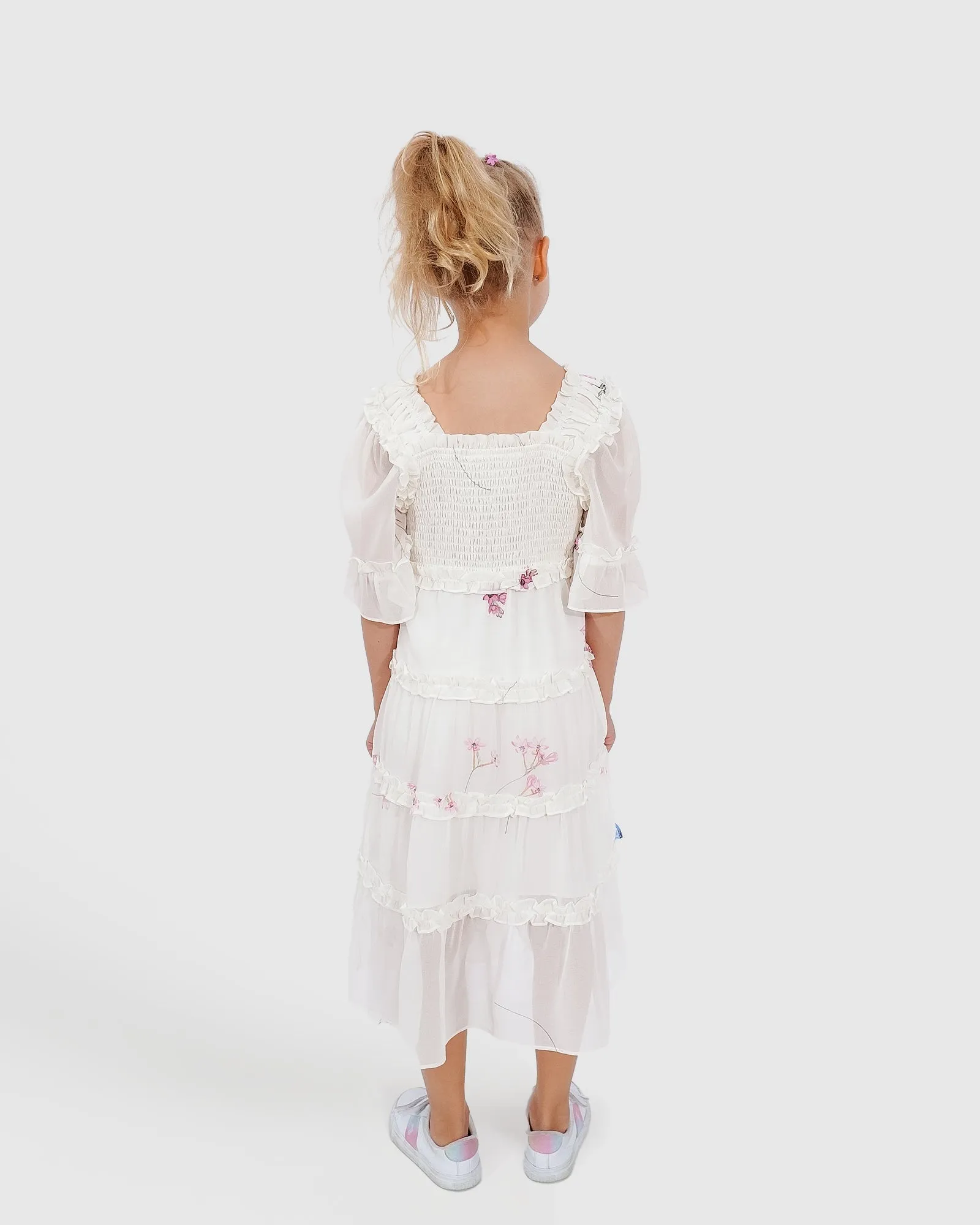 La Fille Tiered Dress - White